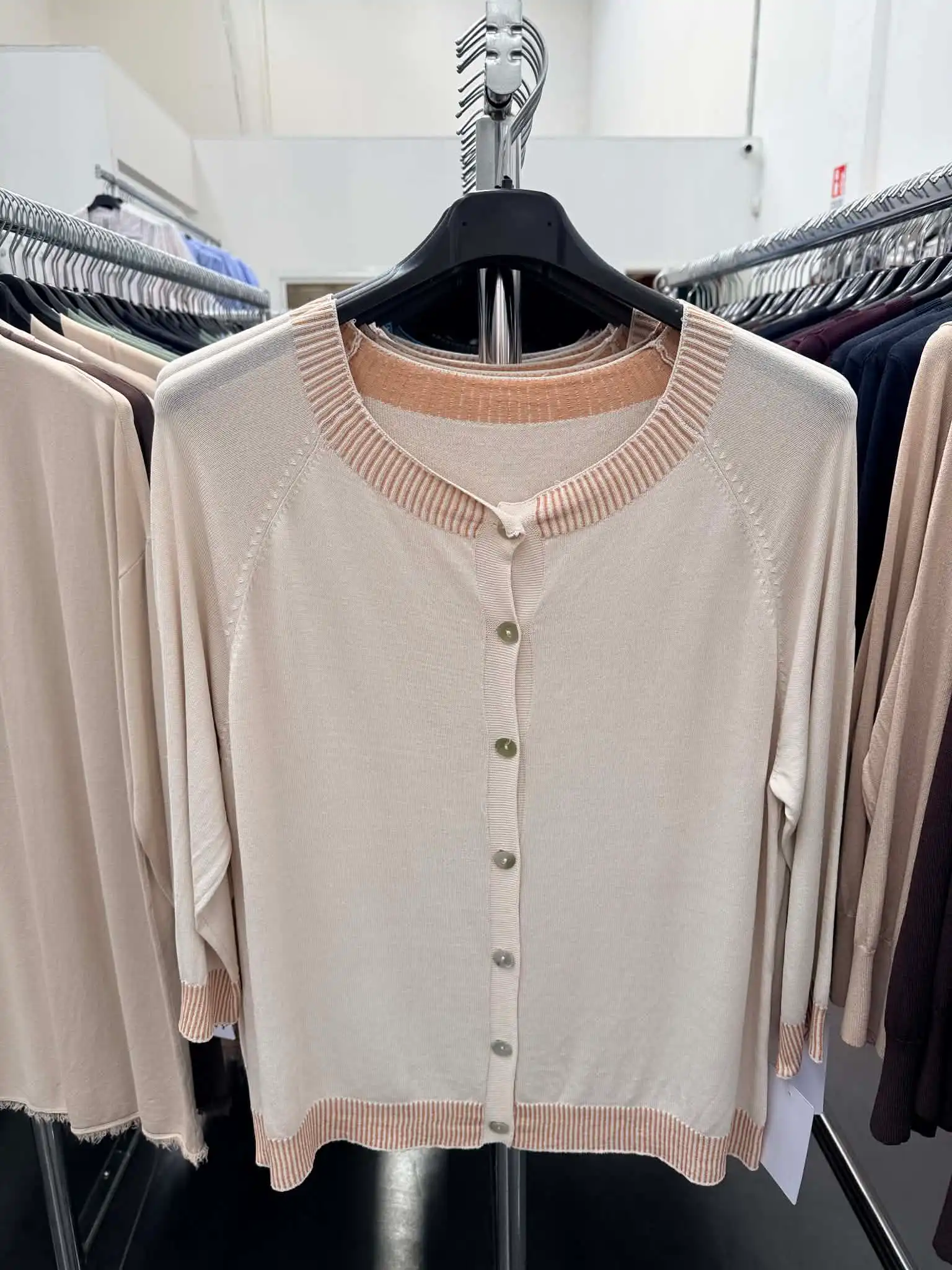 Button‑Front Ribbed Mock Neck