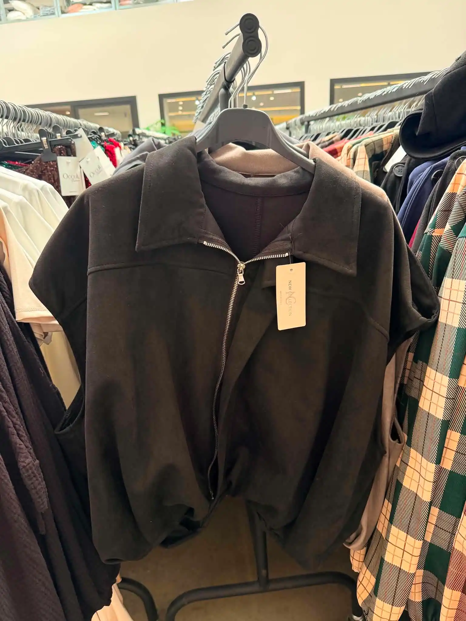 Short Suede-Effect Jacket