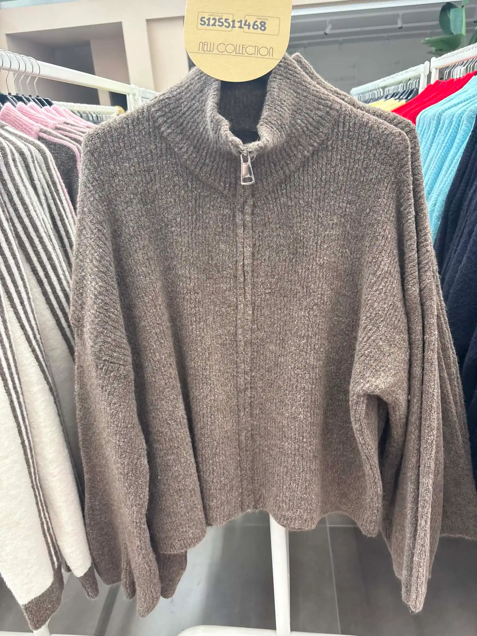 Mock-neck Zip Sweater