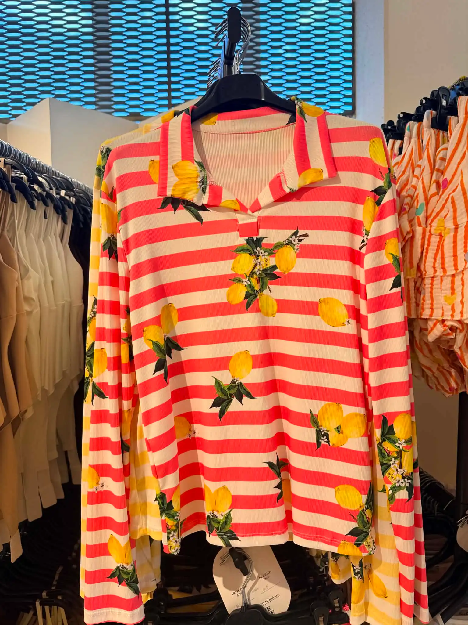 Long-Sleeve Polo Top