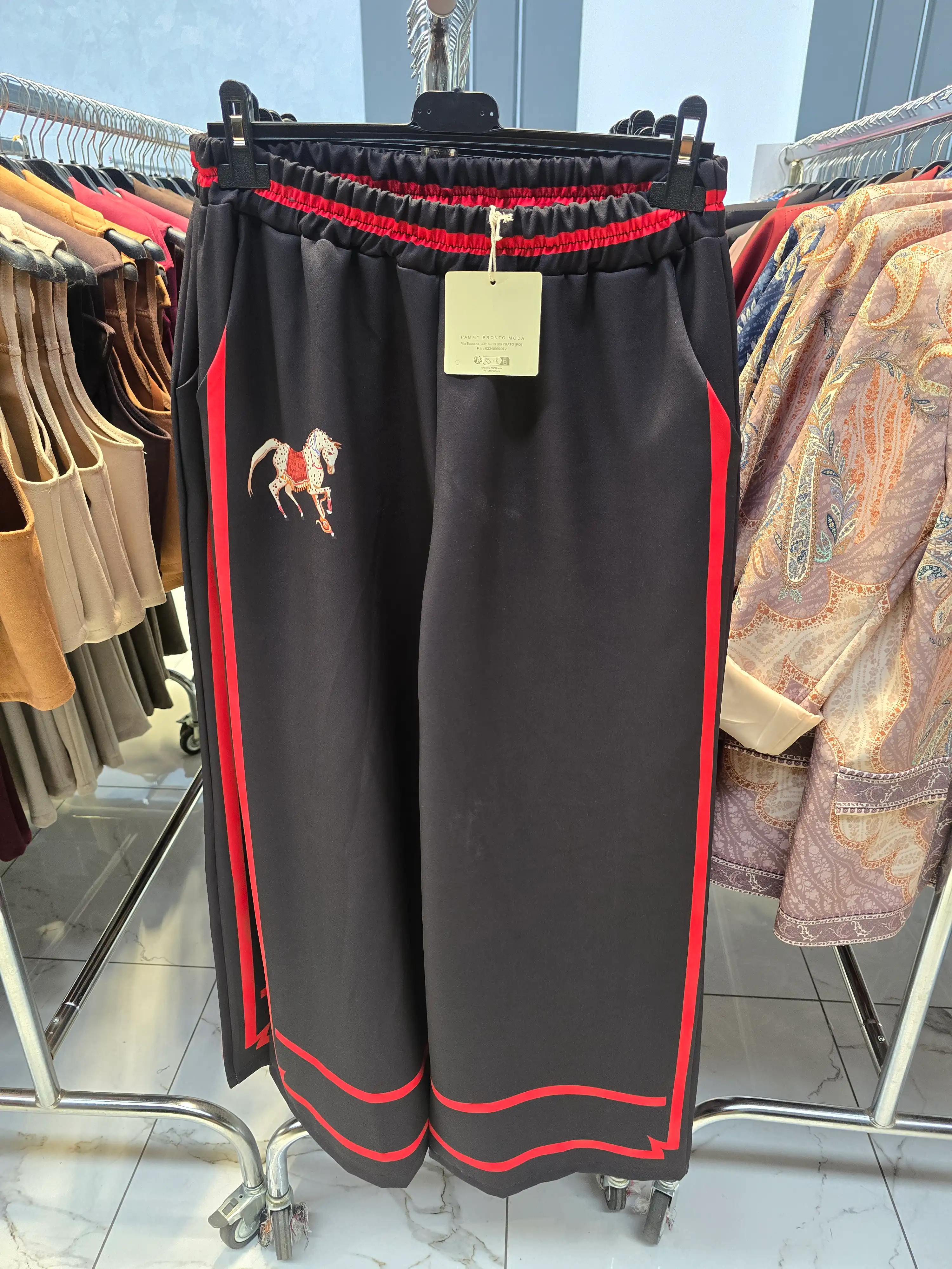 Patterned Satin Trousers