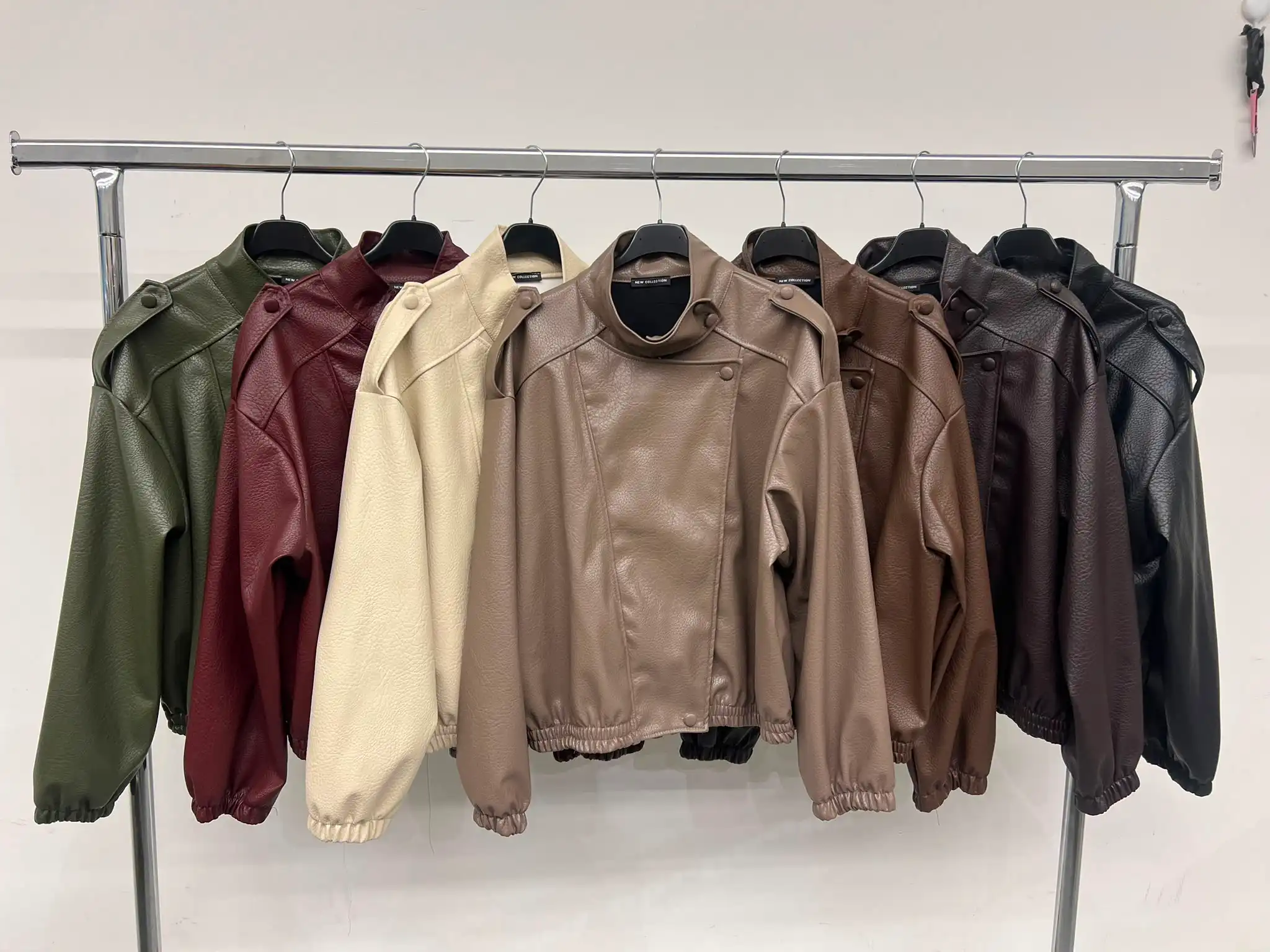 Cropped Faux-Leather Jacket