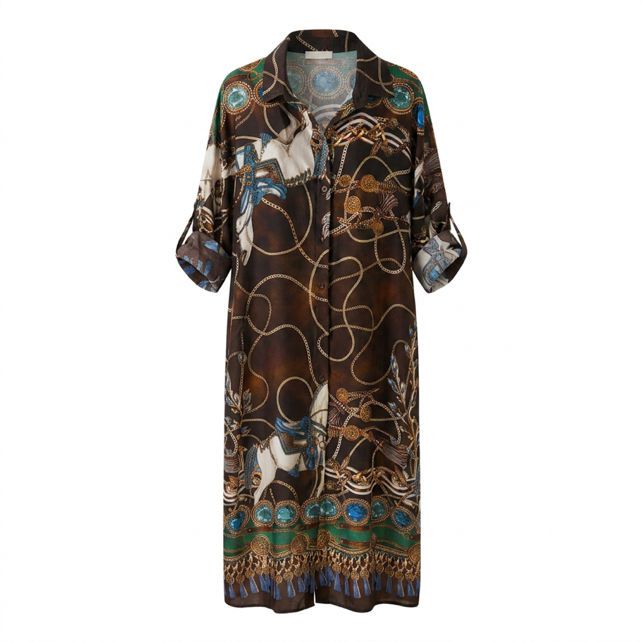 Midi Shirt Dress with Collar
