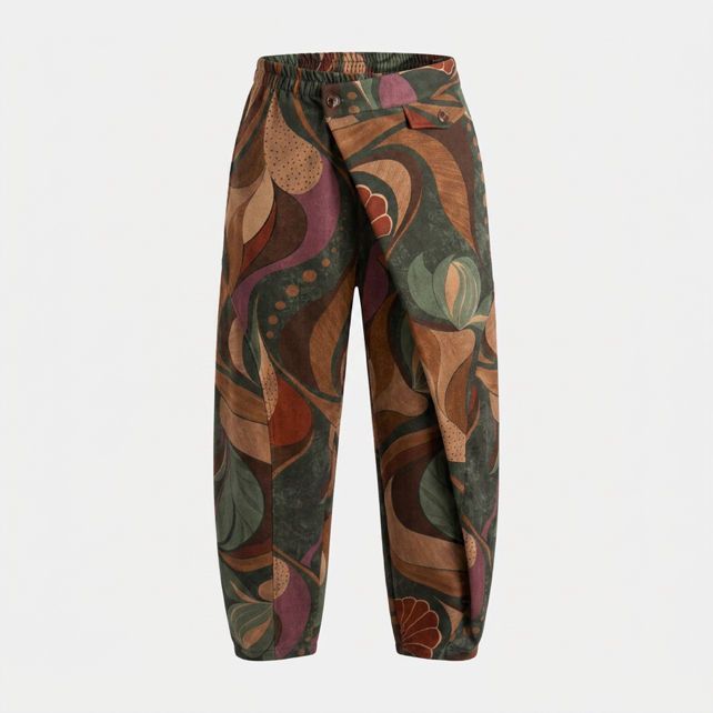 Straight Trousers with Elastic Waist