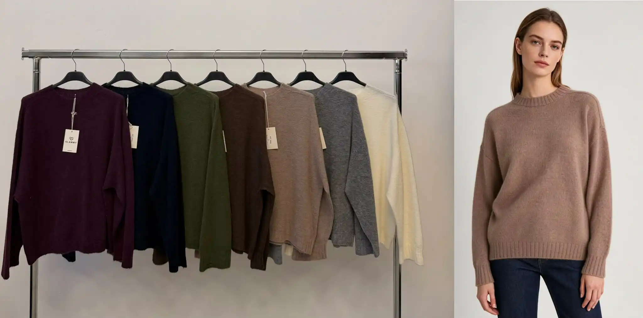 Loose Sweater with Round Neck