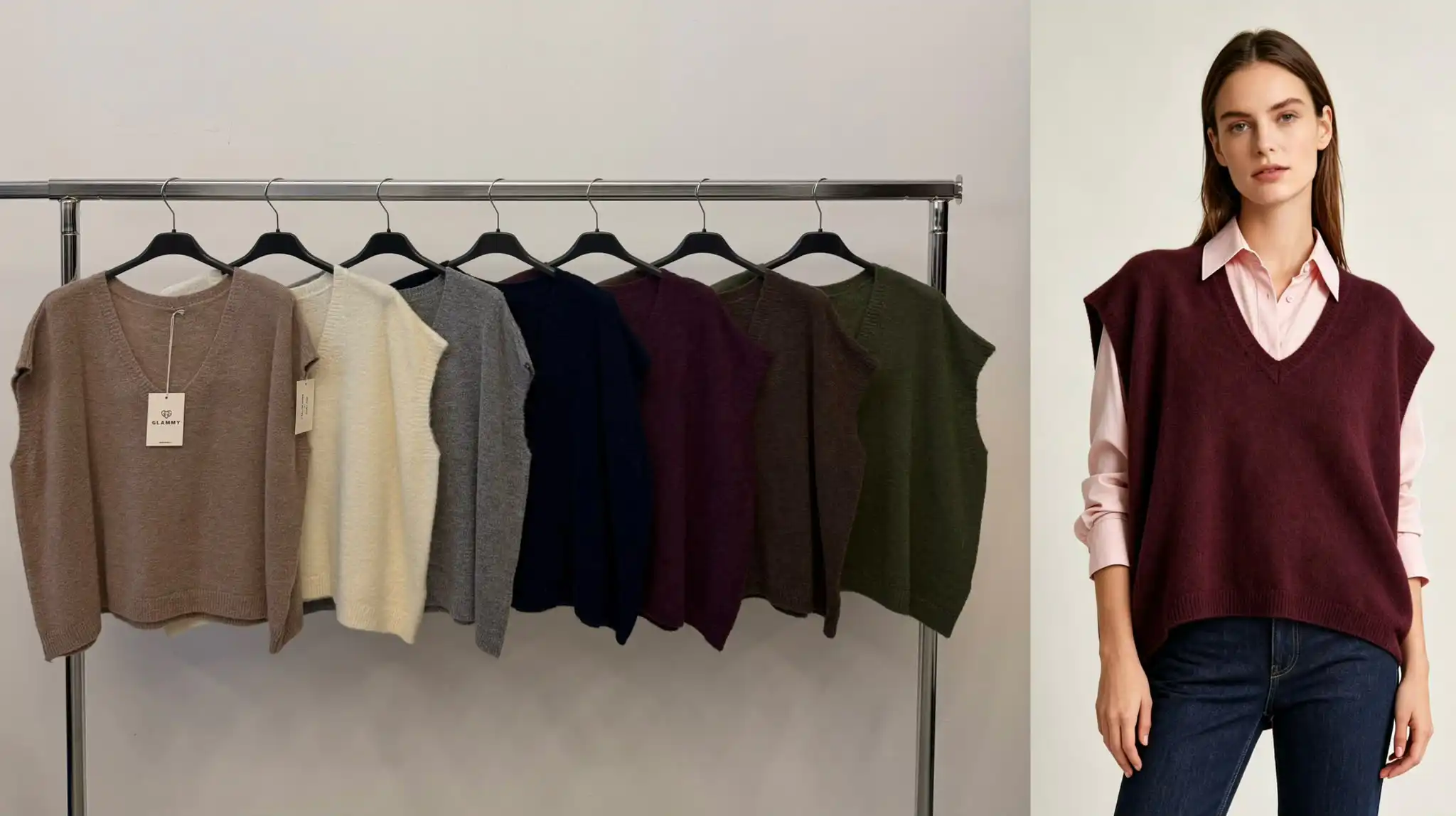Loose Vest with V-Neck