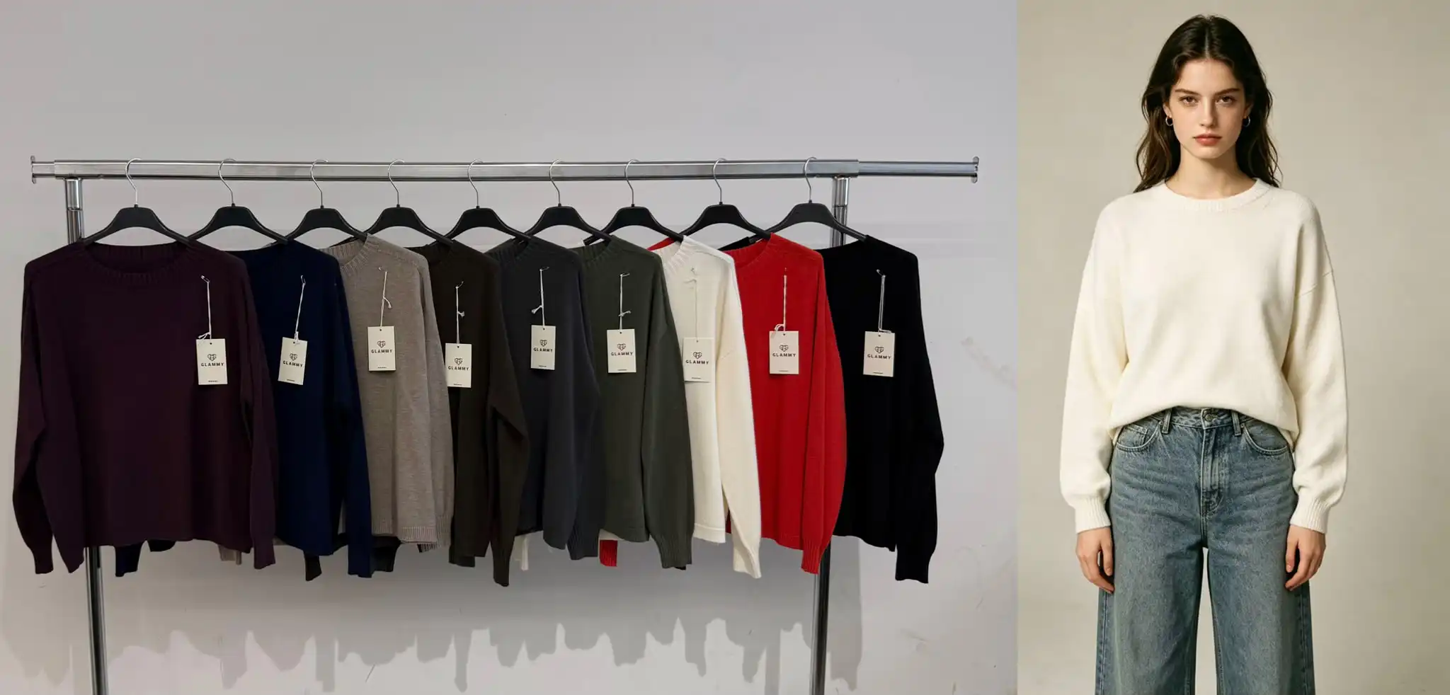 Loose Sweater with Round Neck