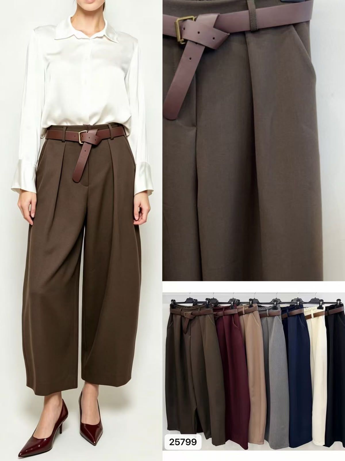 Palazzo Trousers with Pleats