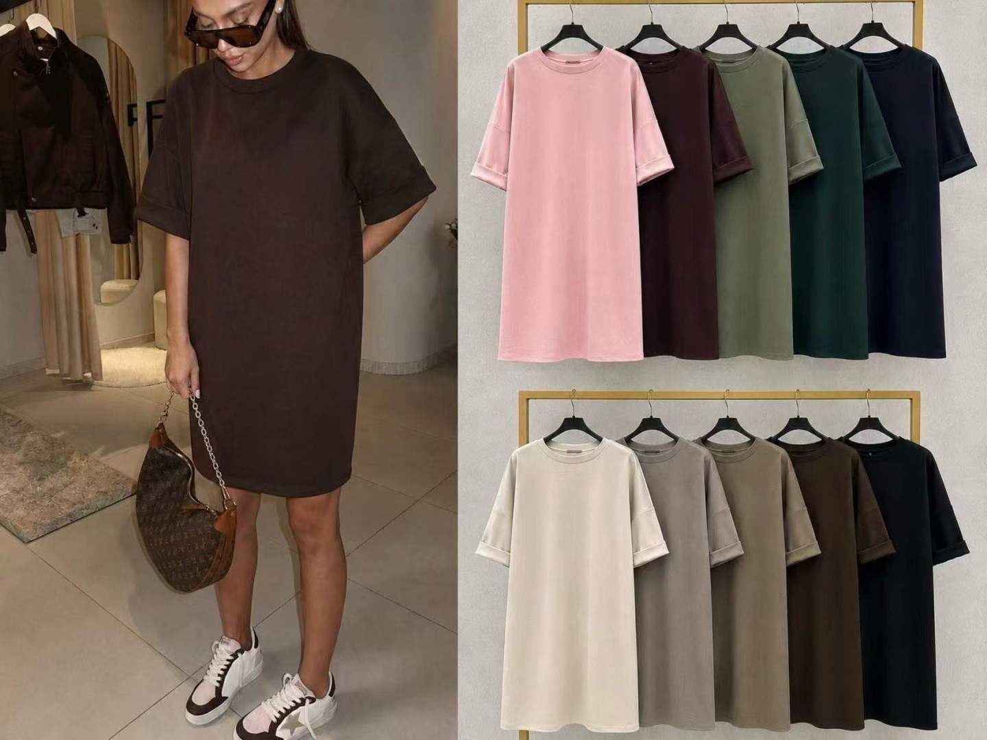 A-line Dress with 3/4 Sleeve