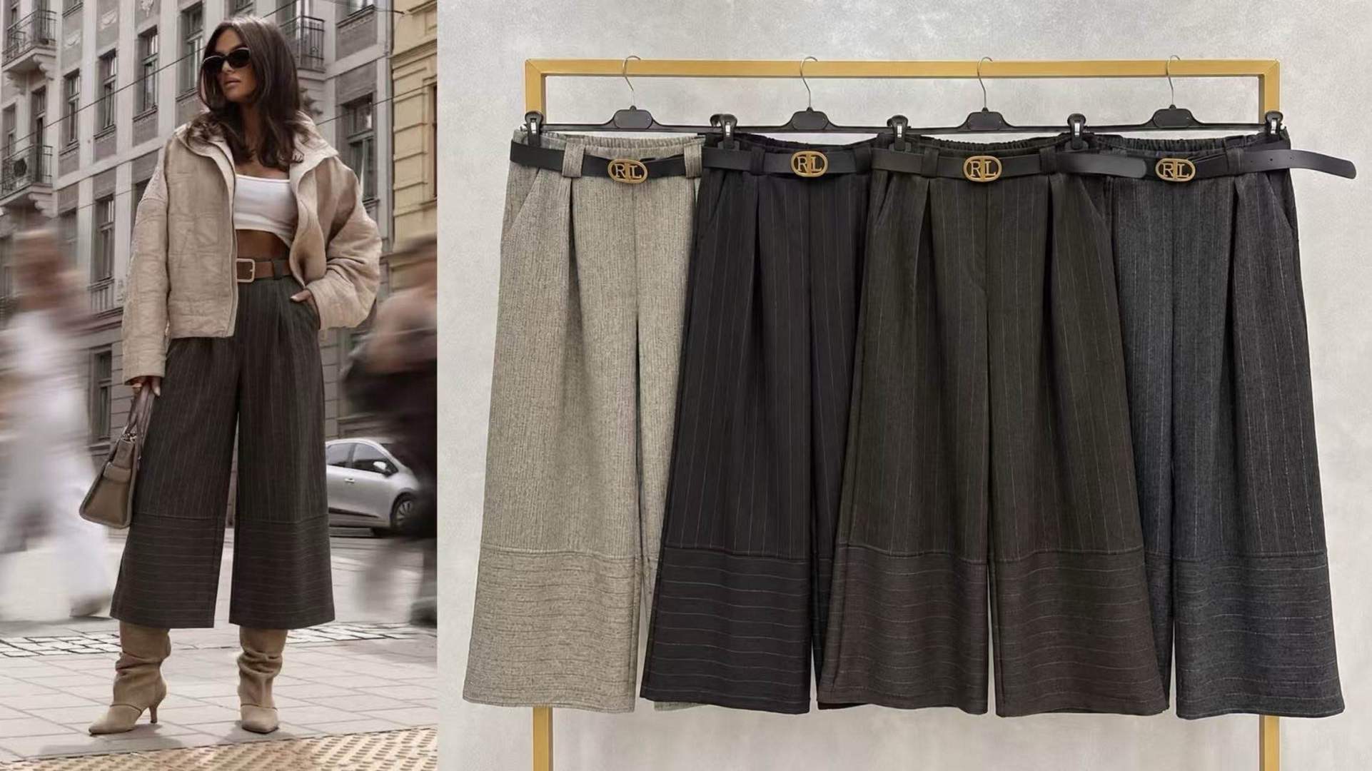 Wide Pleated Culotte Trousers
