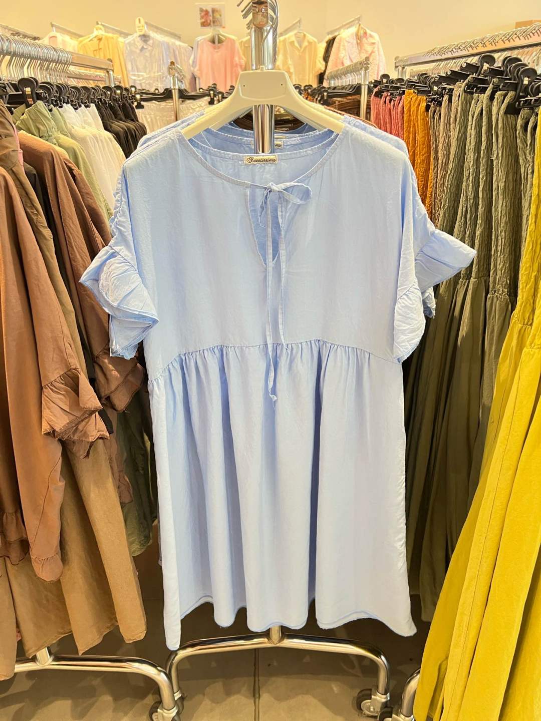 Empire-Style Mini Dress with Ruffles