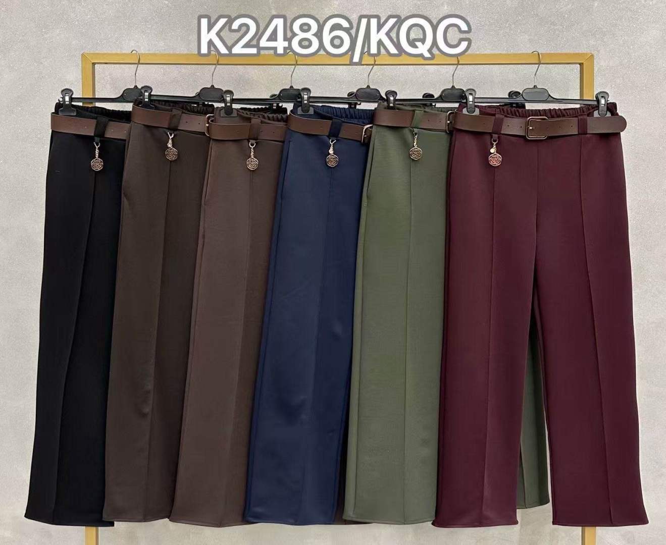 Straight Trousers with Belt