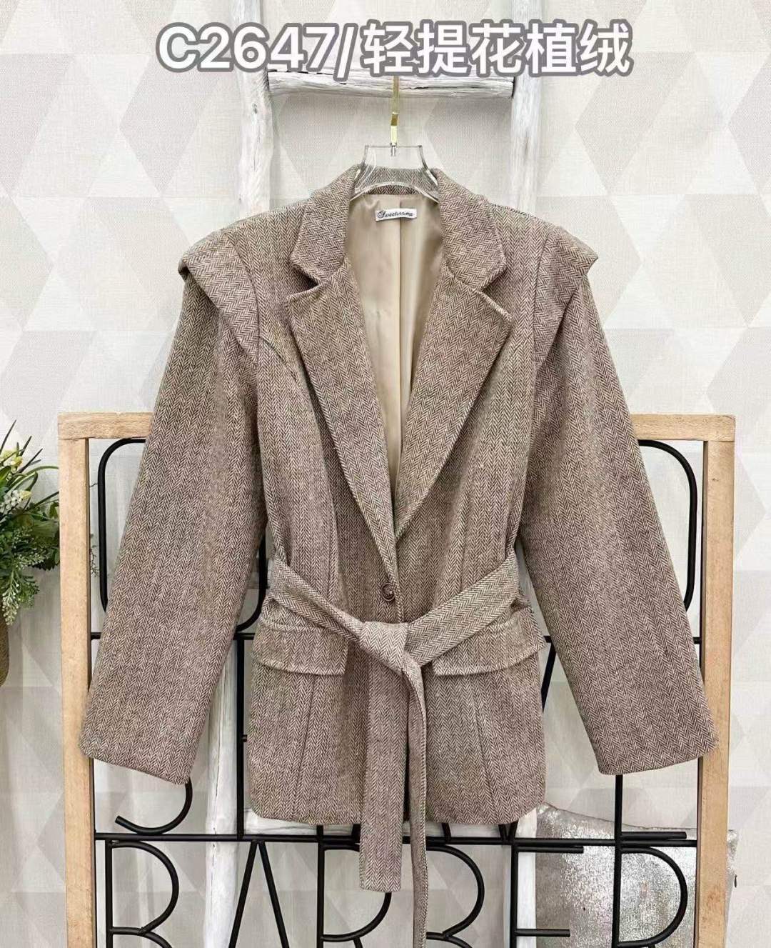 Tailored Blazer Jacket with Belt