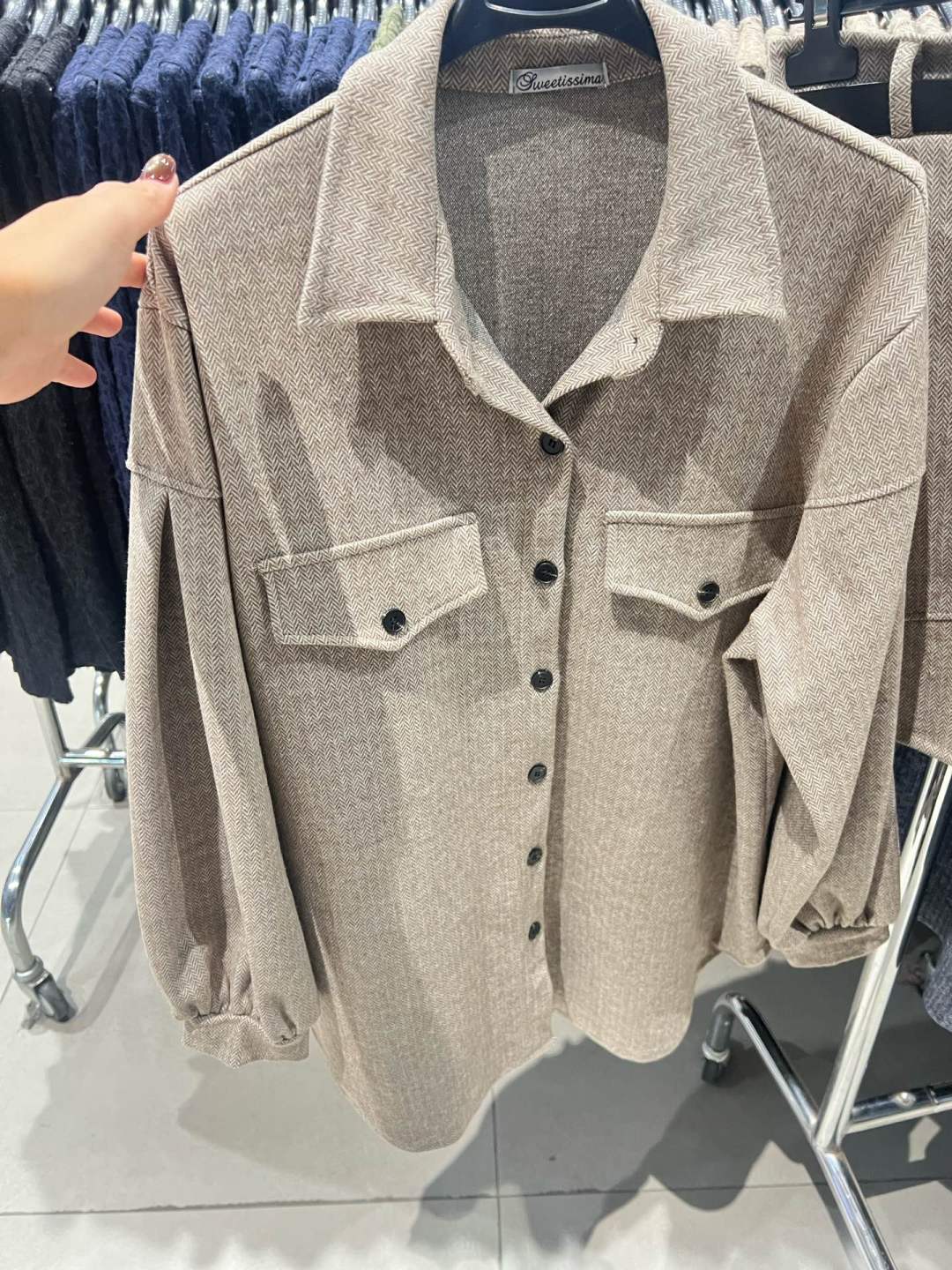 Relaxed Long Shirt with Collar