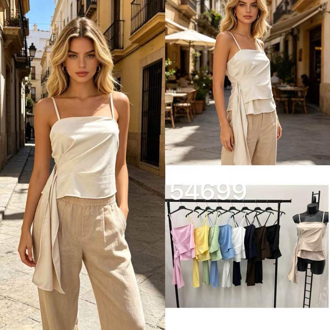 Tie-Detail Blouse with Shirring
