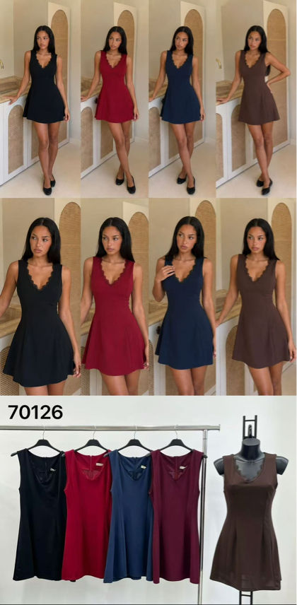 Fitted Dress with Lace