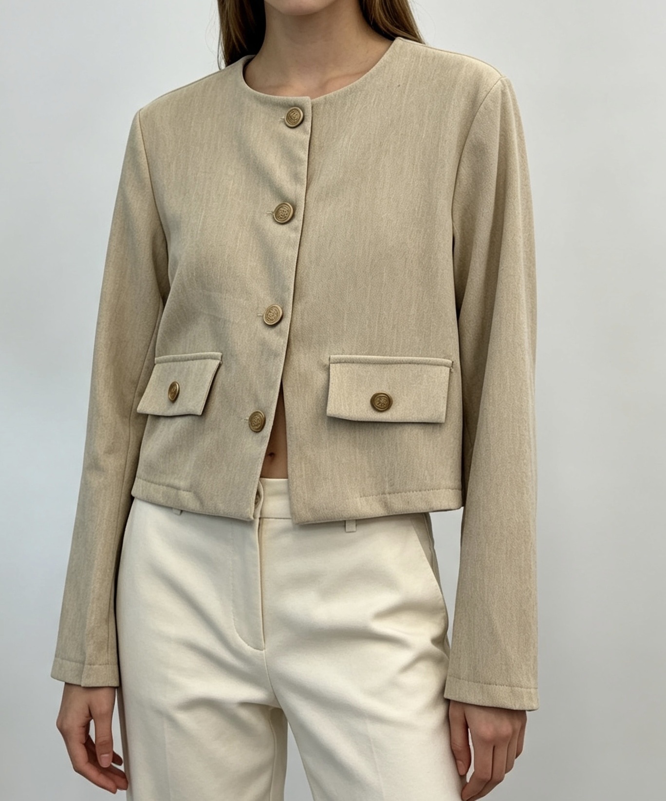 Straight Jacket with Round Neck
