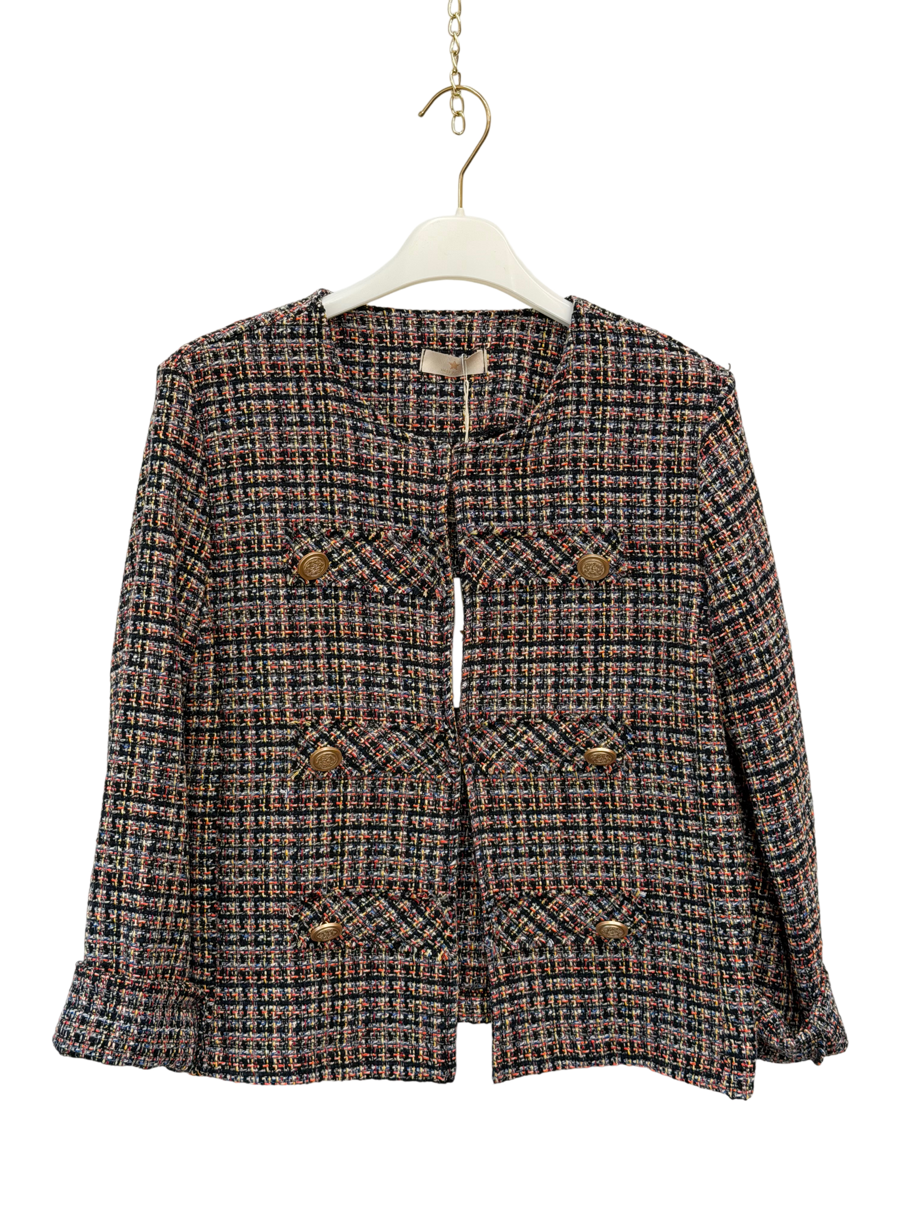 Straight Midi Jacket in Check