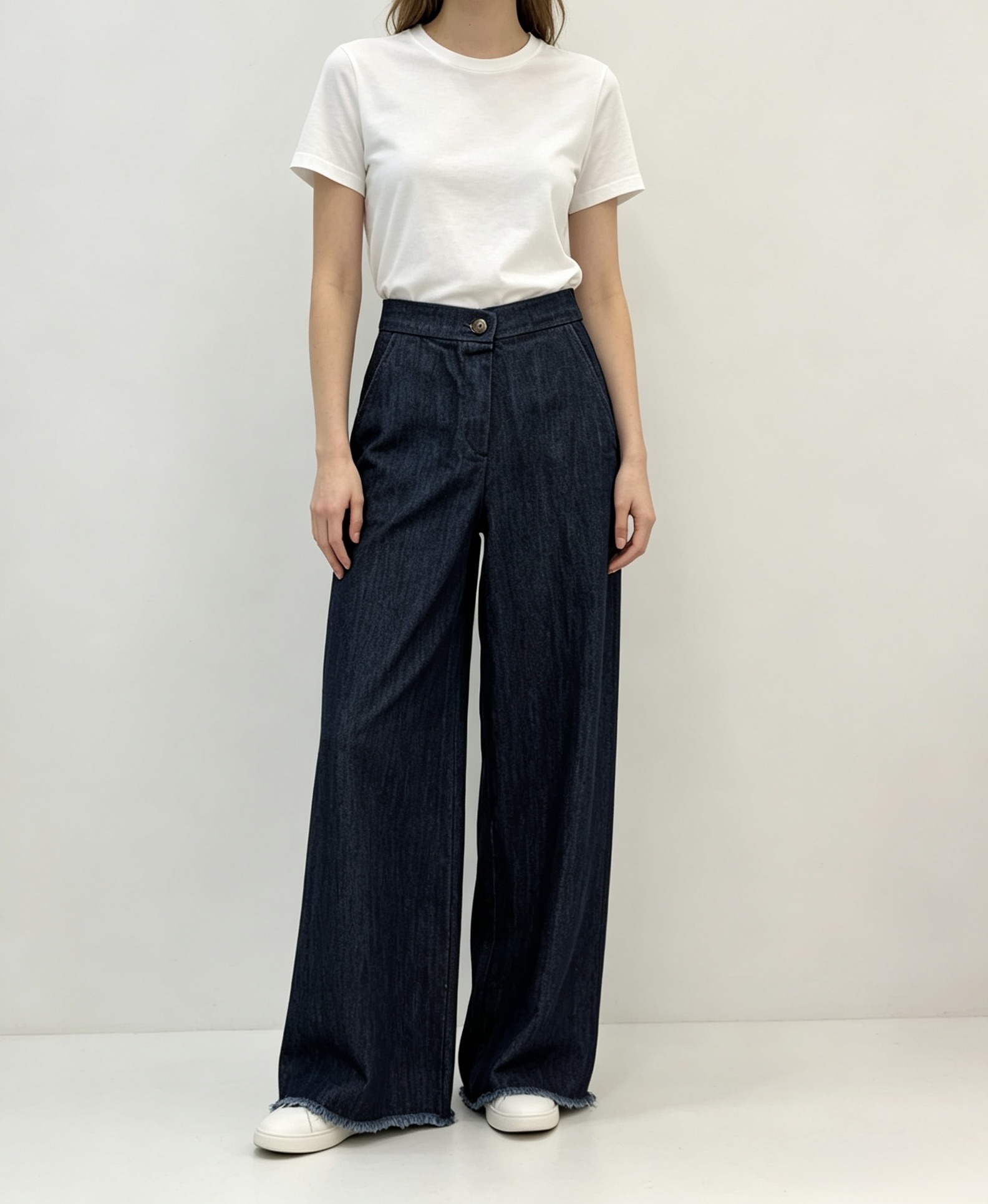 Wide-Leg Pleated Trousers