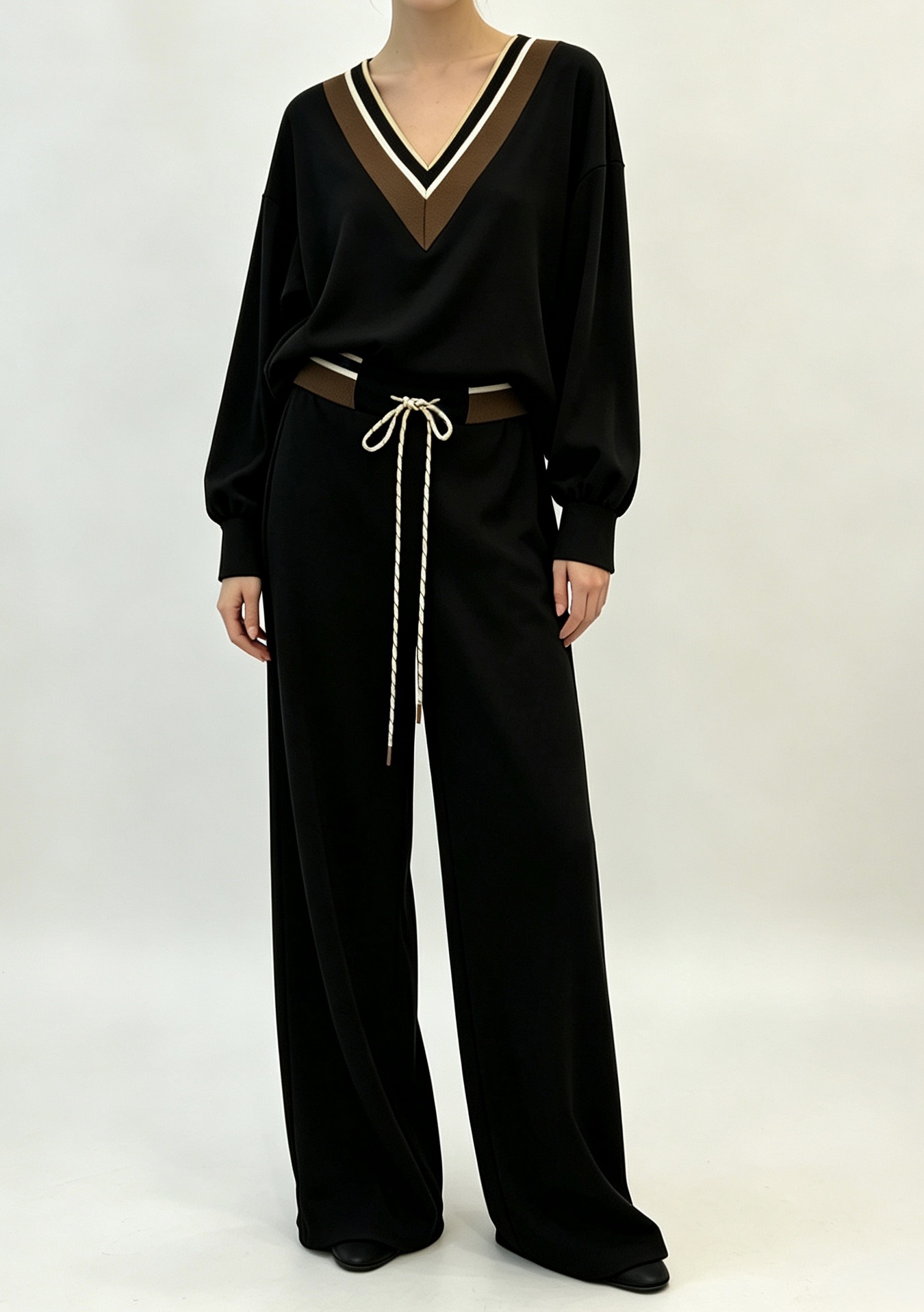 Wide-Leg Trousers with Drawstring