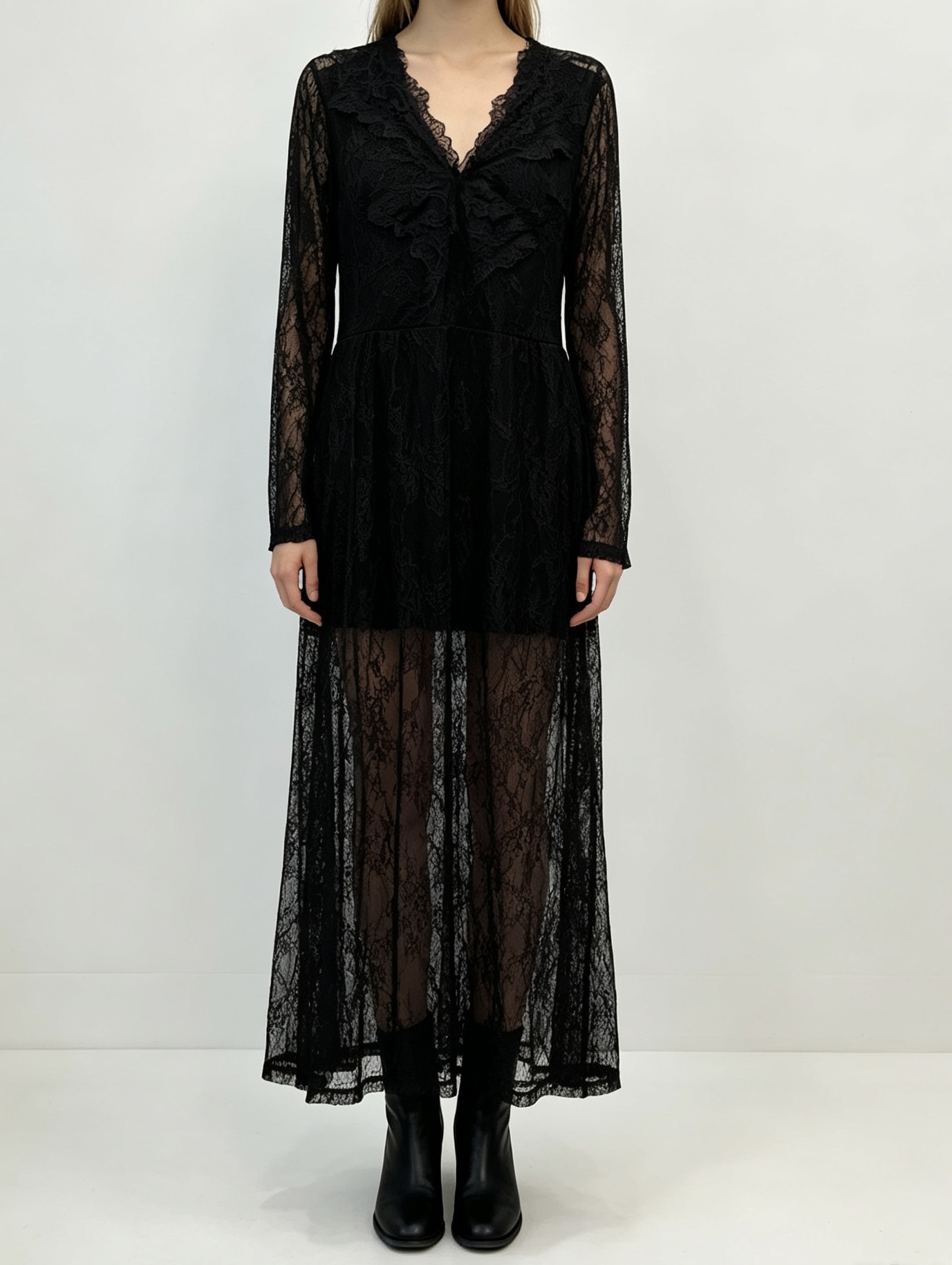 A‑Line Lace Maxi Dress