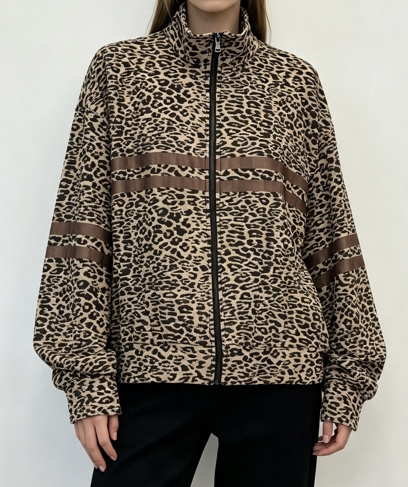 Zip-Up Sweatshirt with Mock Neck