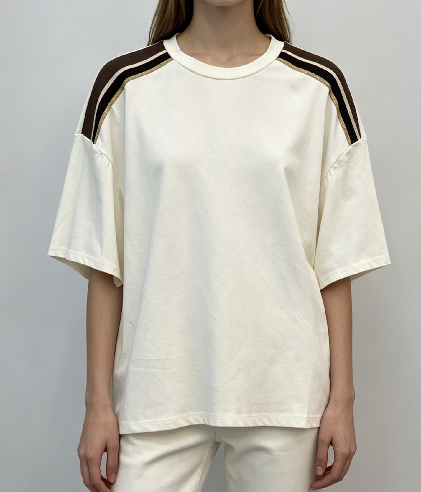 Oversize Tee with Side Stripes