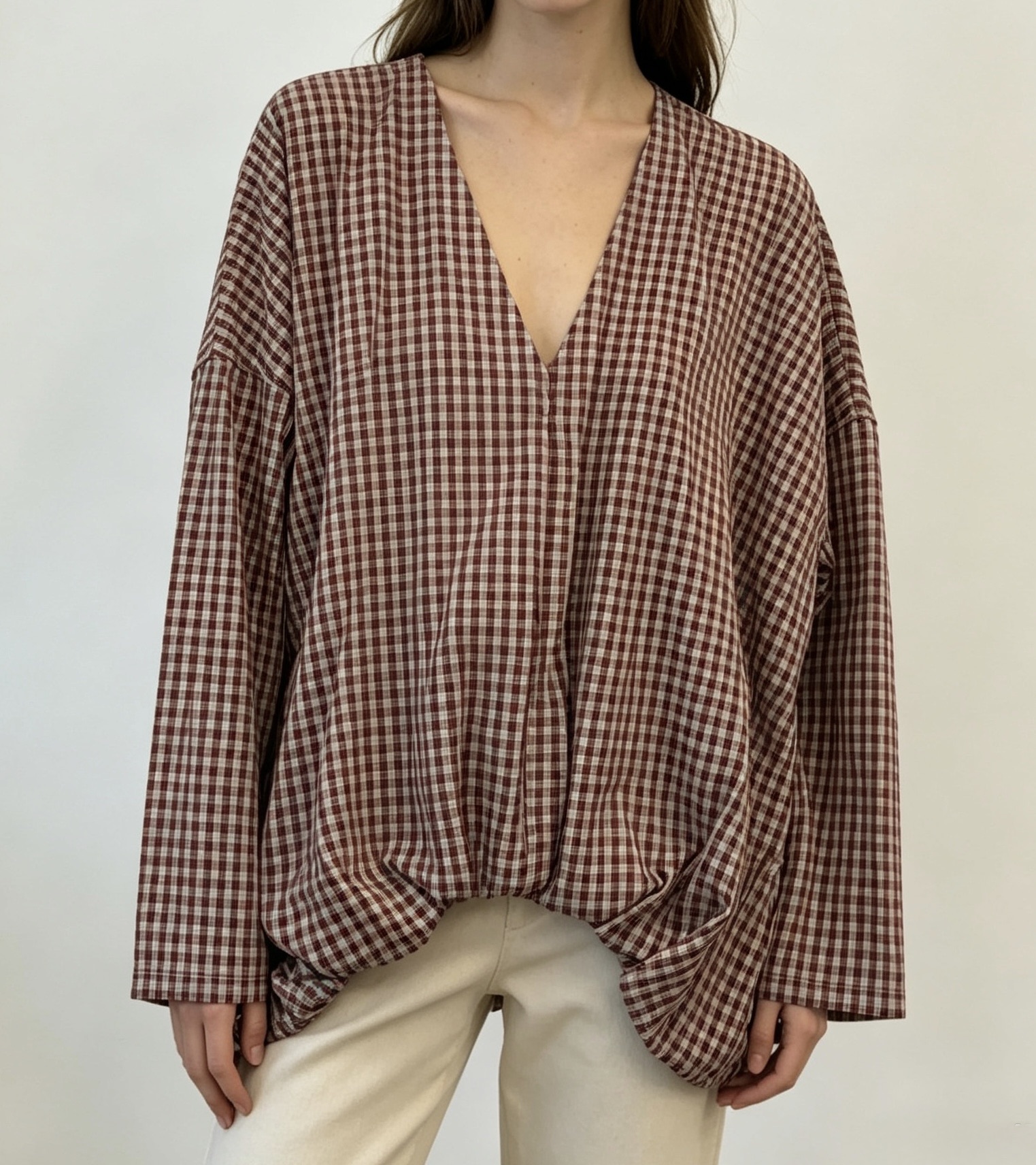 Oversized Gathered Blouse