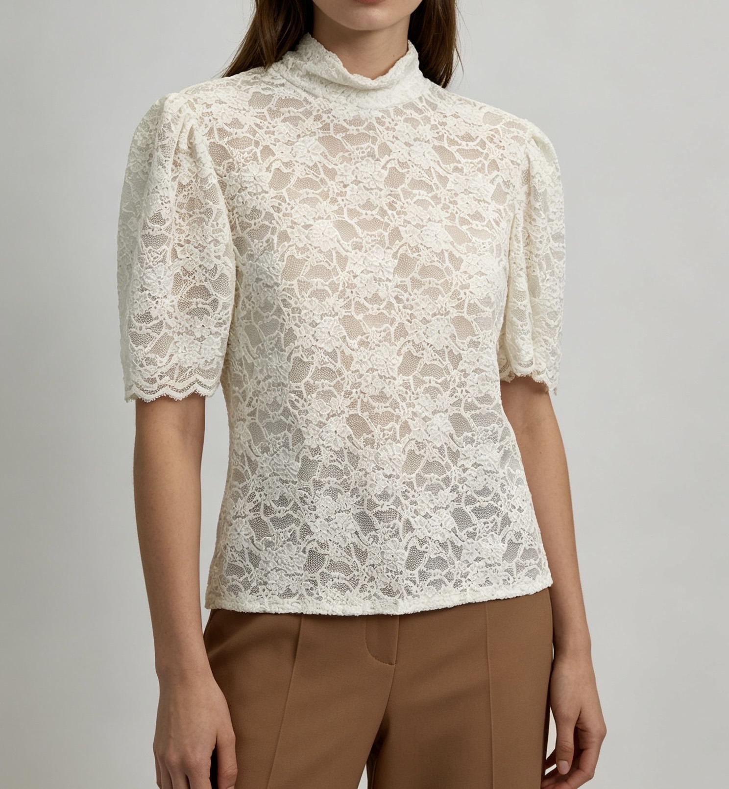 Fitted Half-Turtleneck Top