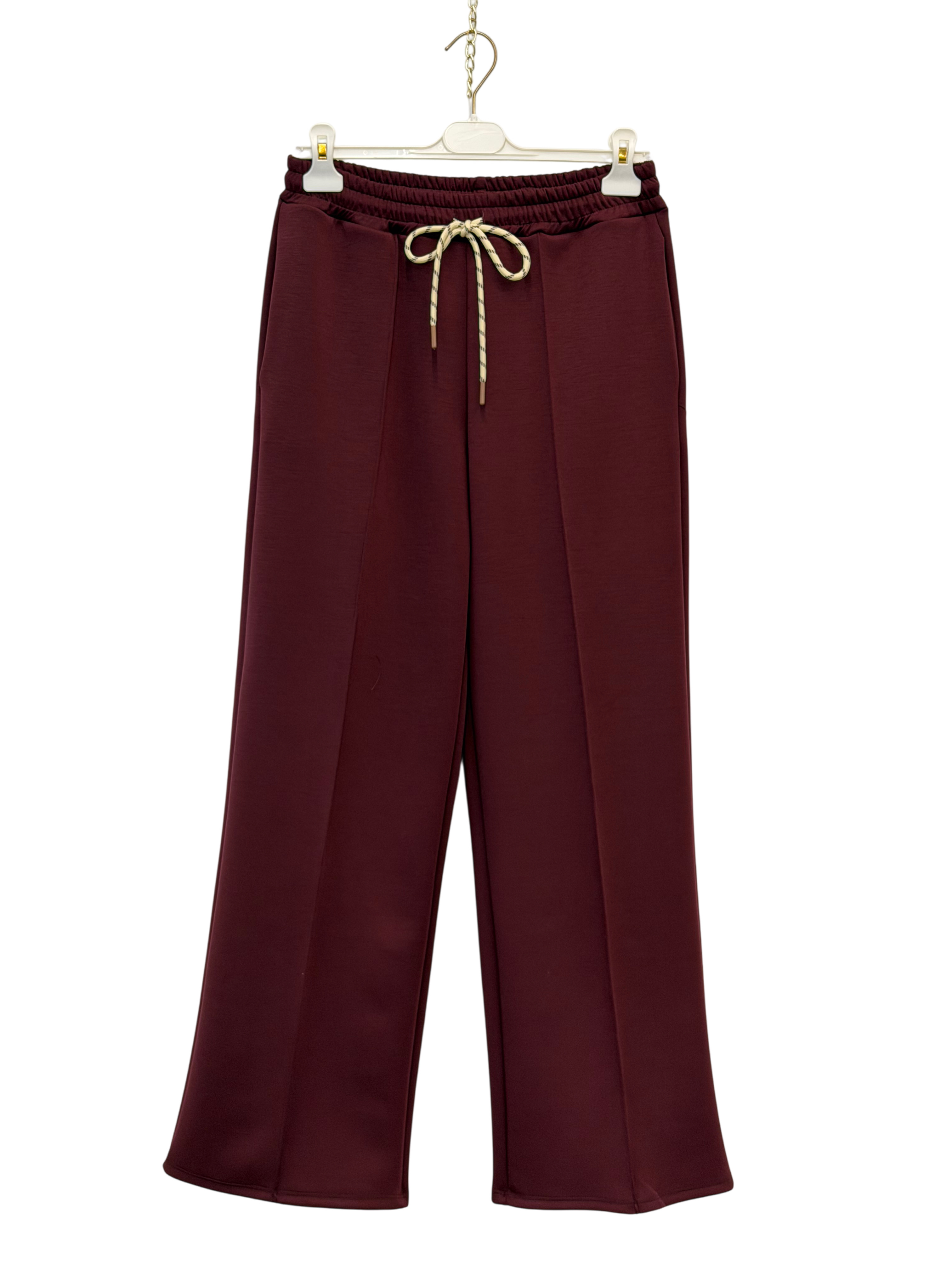 Wide-Leg Elastic-Waist Trousers
