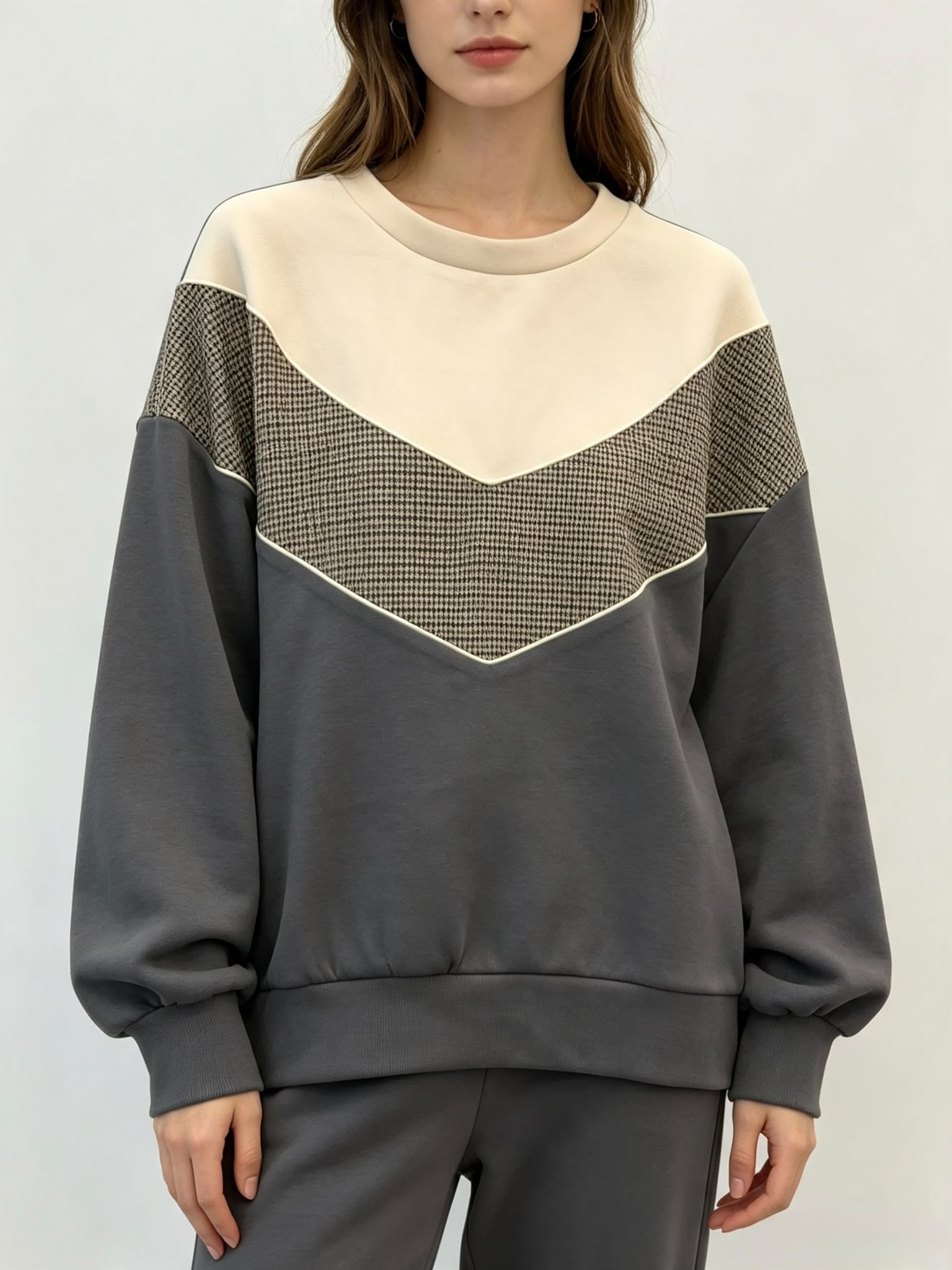 Relaxed-Fit Houndstooth Sweatshirt