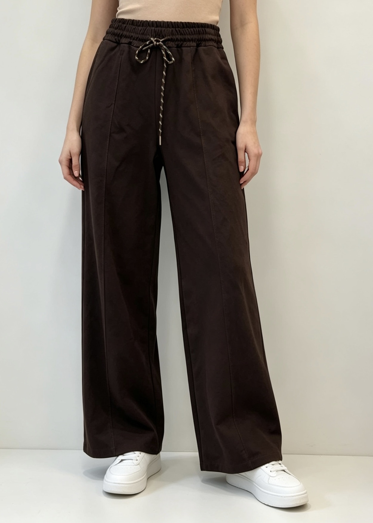 Wide-Leg Drawstring Trousers