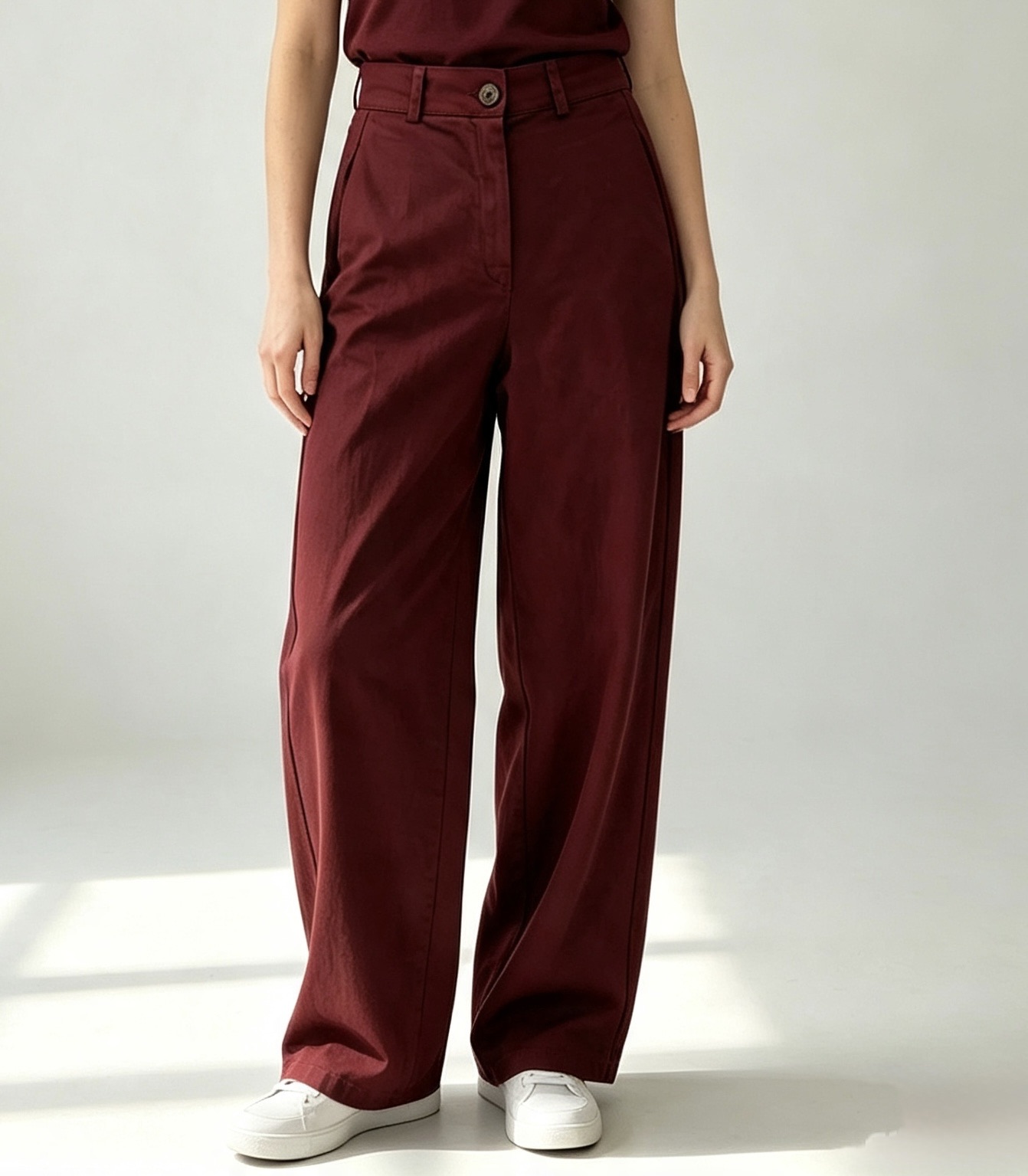 High-Rise Straight Trousers