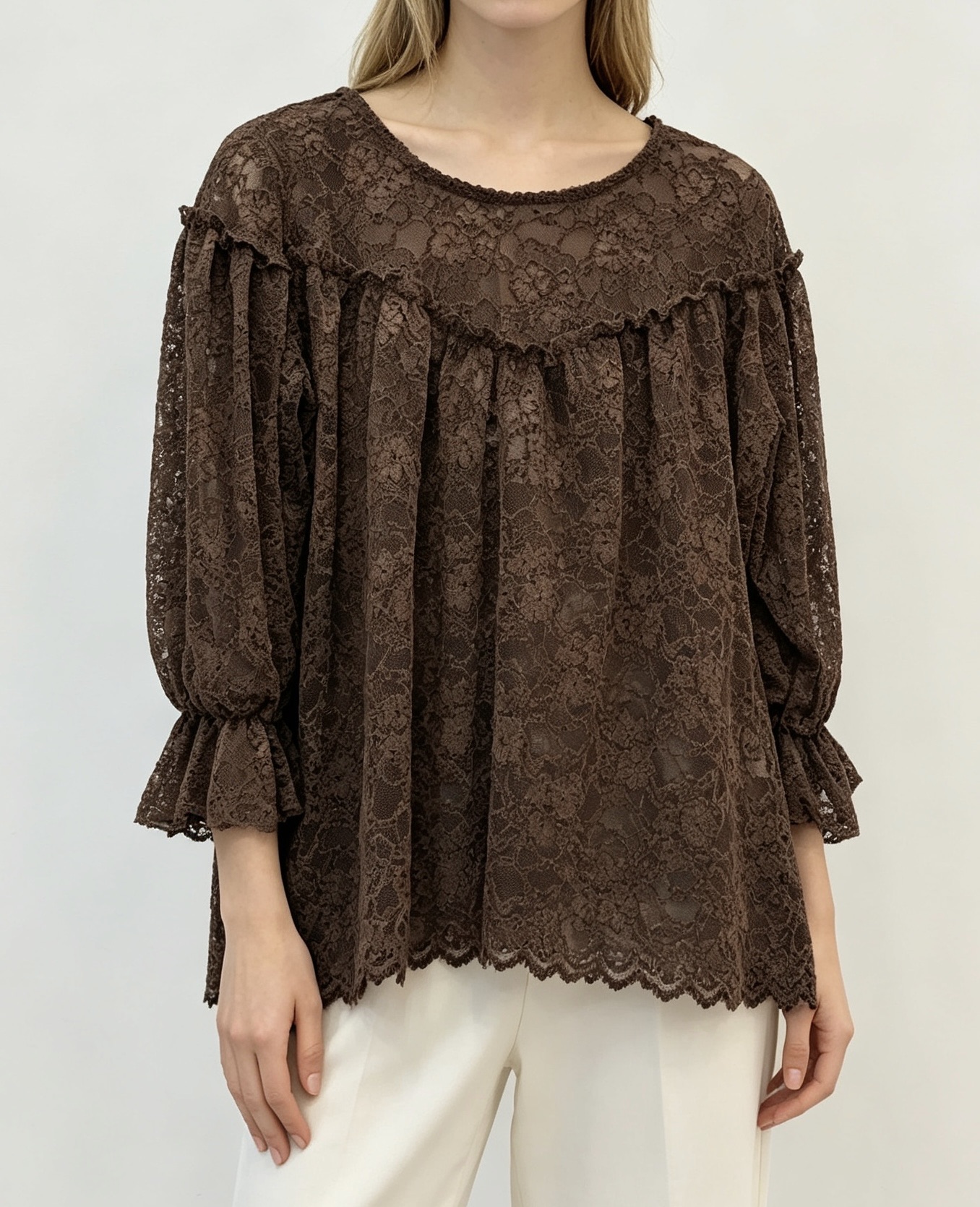 Lace Ruffle Blouse