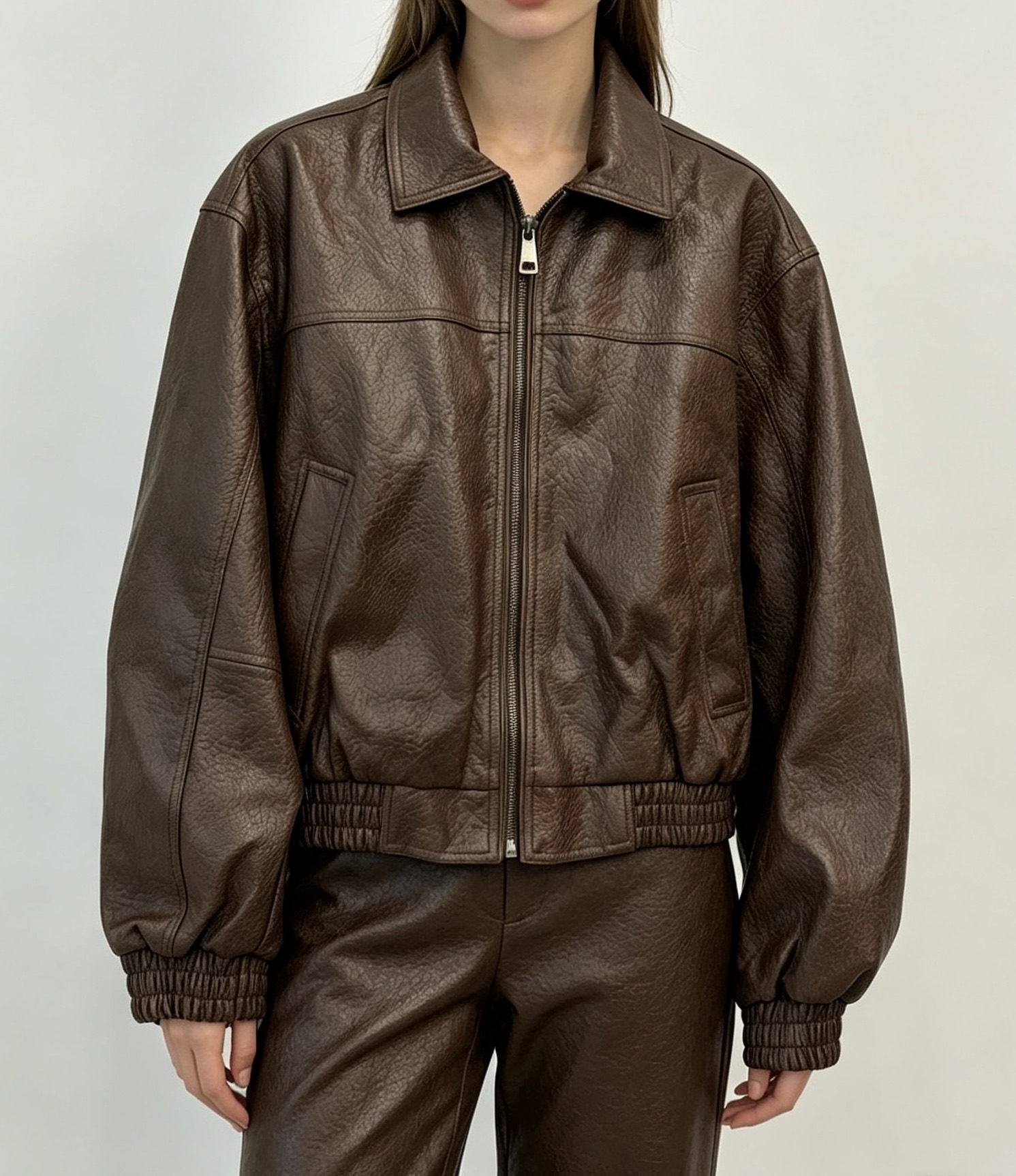 Oversized Faux Leather Jacket