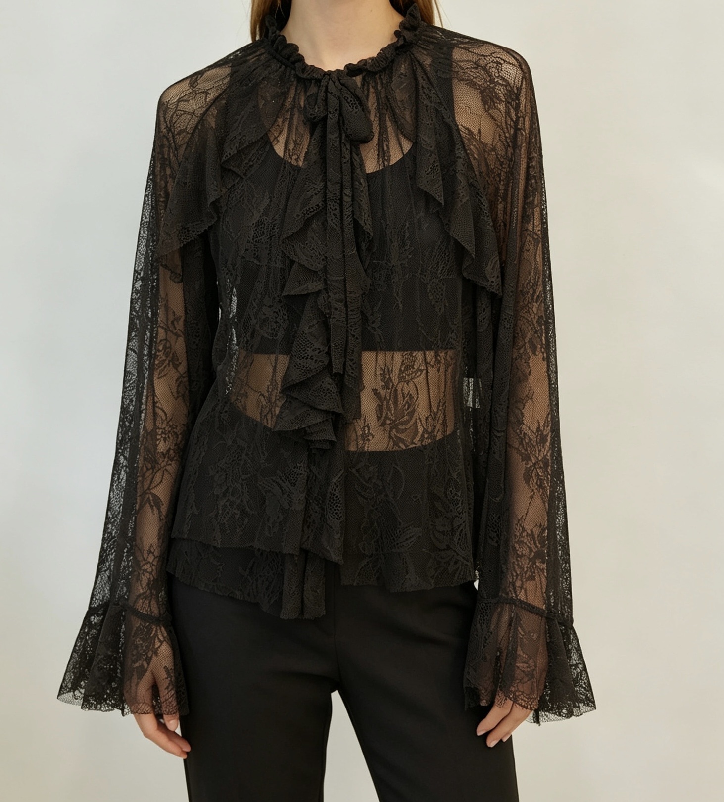 Lace Ruffle Blouse