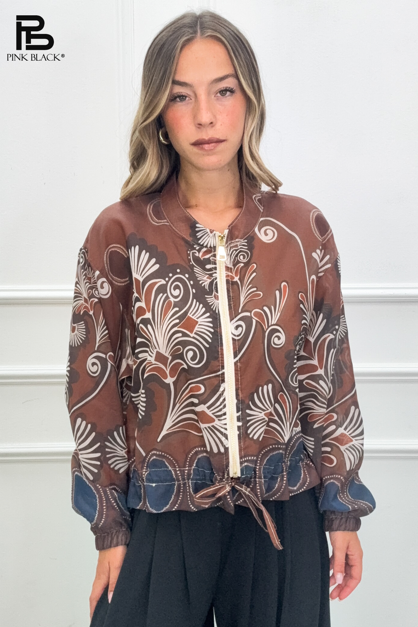 Relaxed Drawcord Bomber Jacket