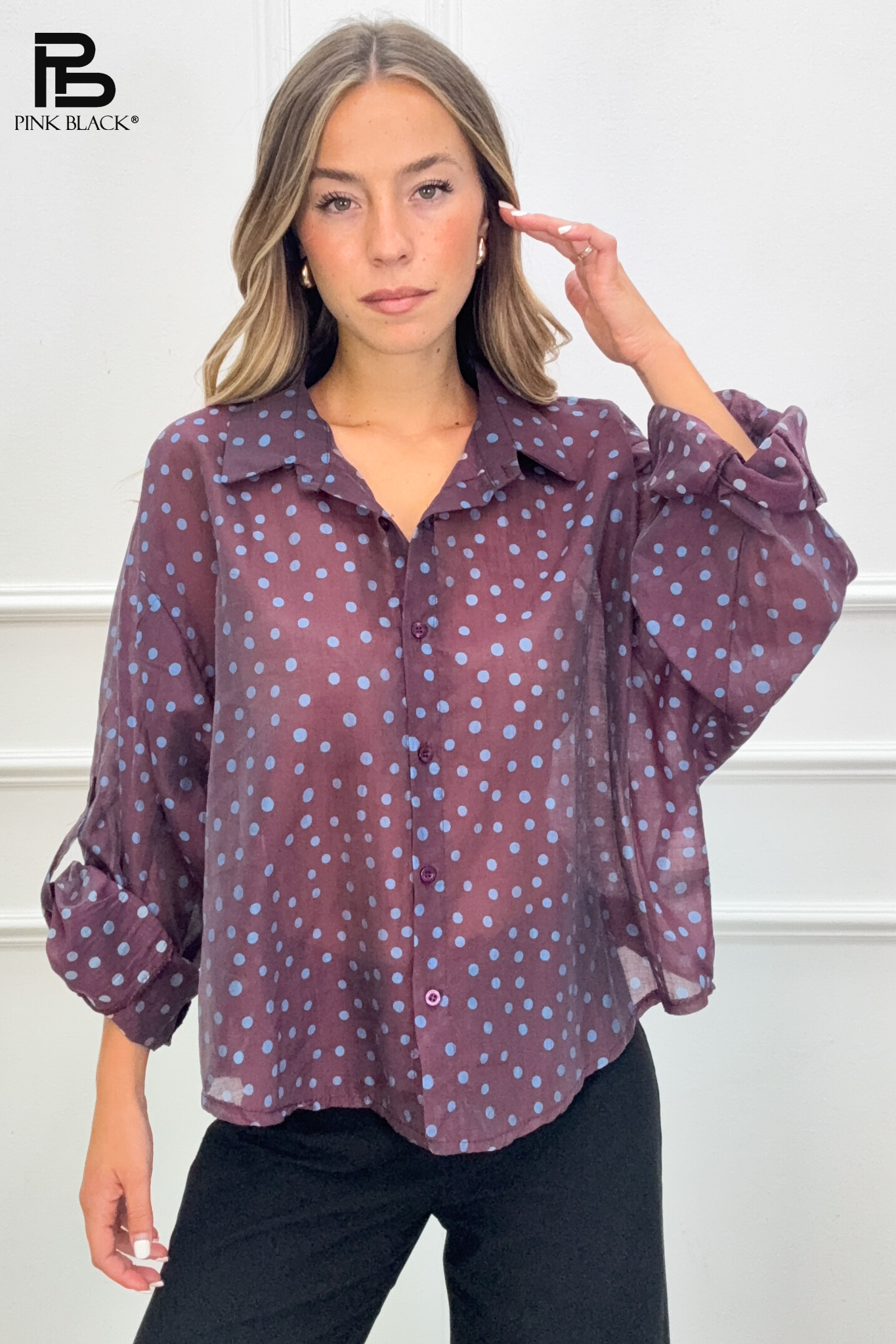 Oversized Polka-Dot Shirt