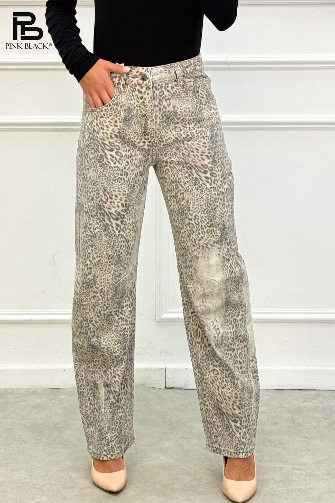 High‑Waist Straight Leg Trousers