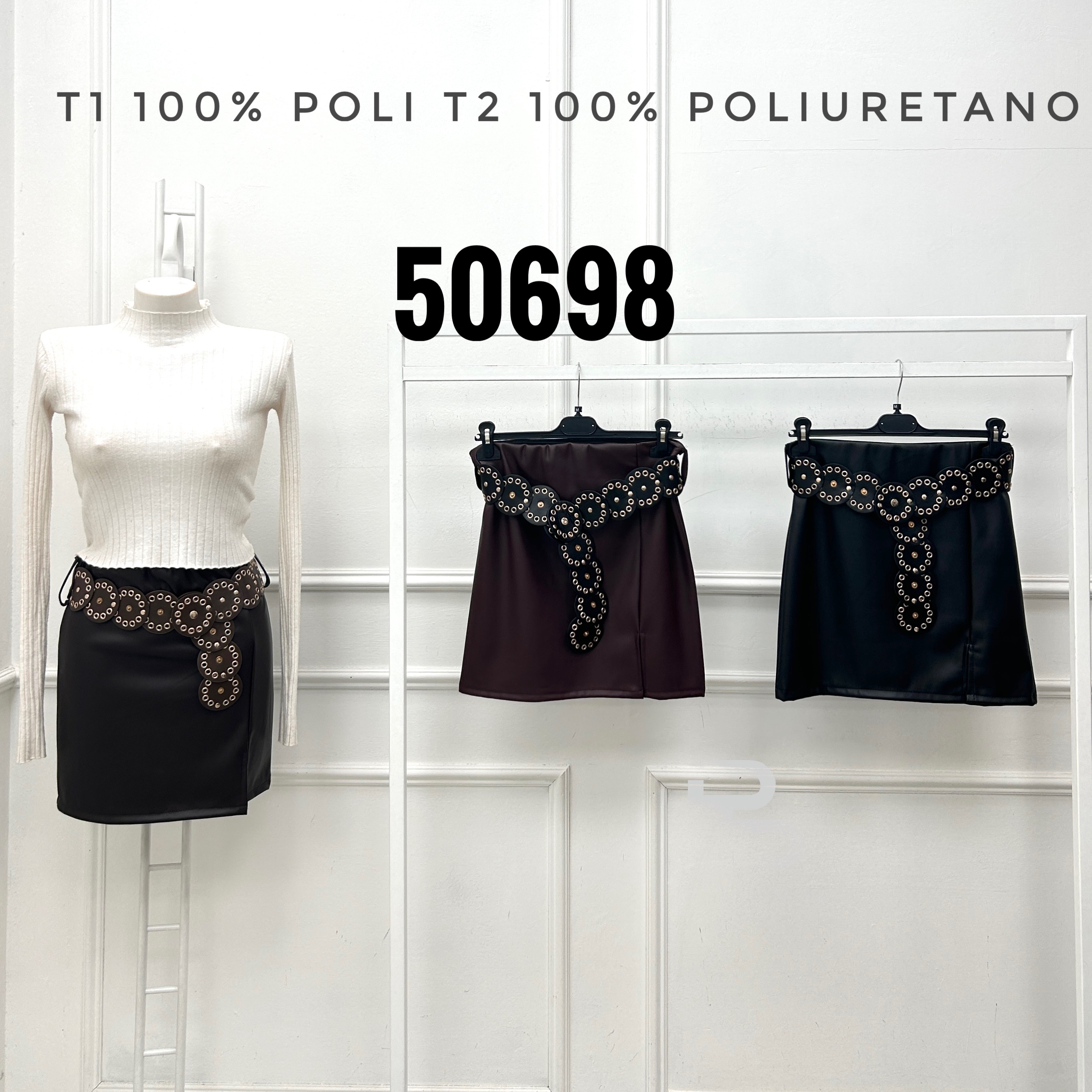 Mini Pencil Skirt with Button Detail