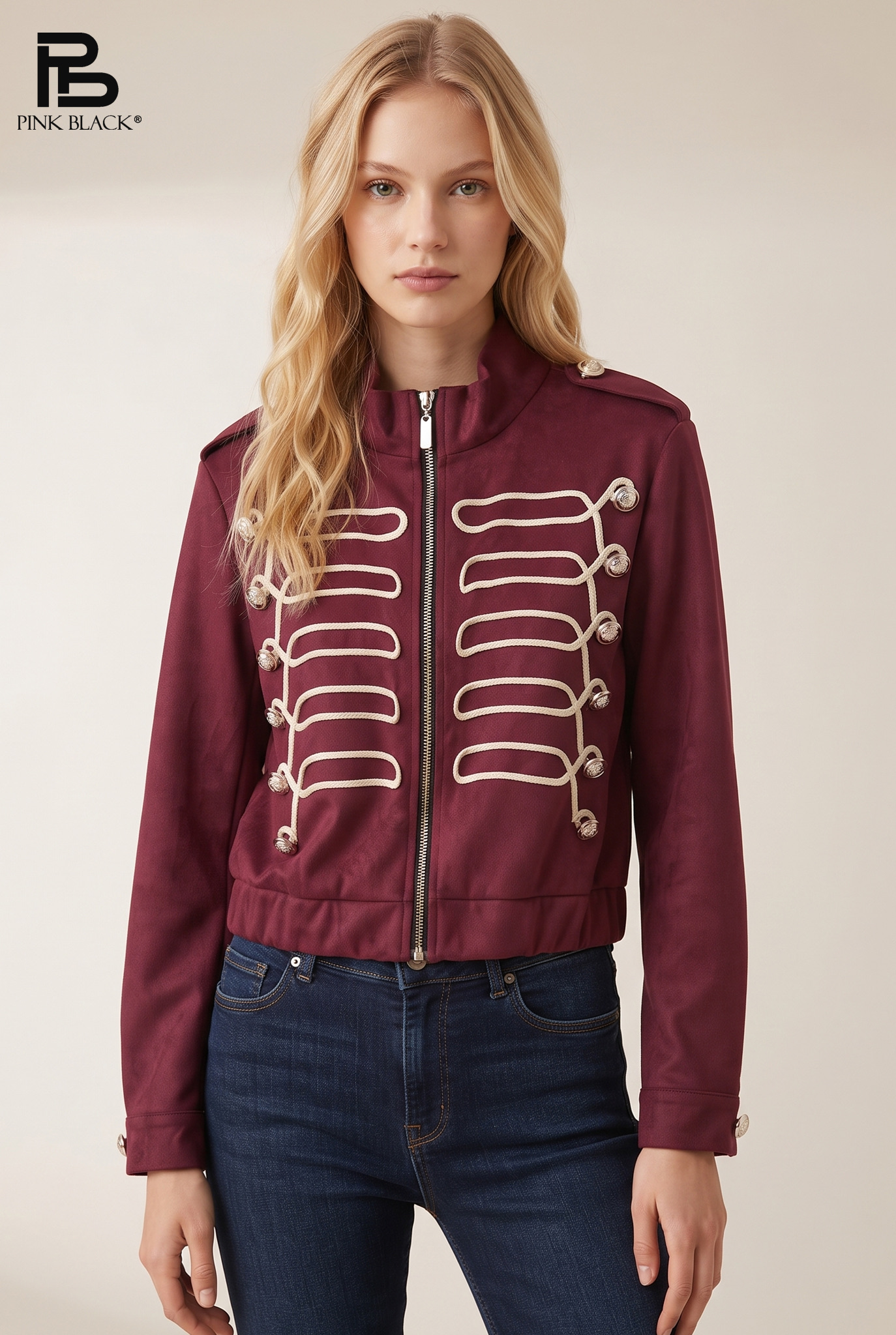 Straight Jacket with Stand Collar