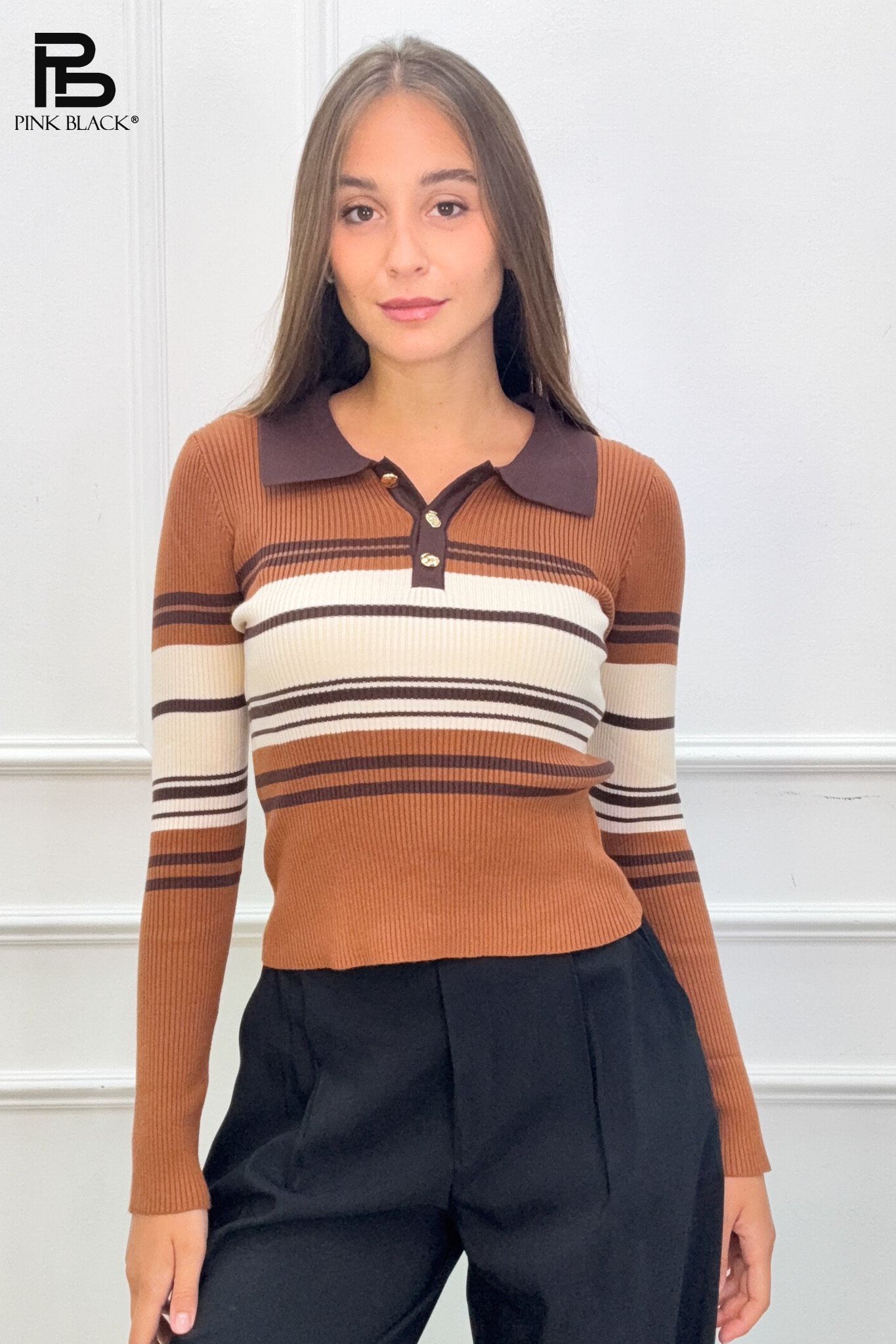 Fitted Polo Sweater