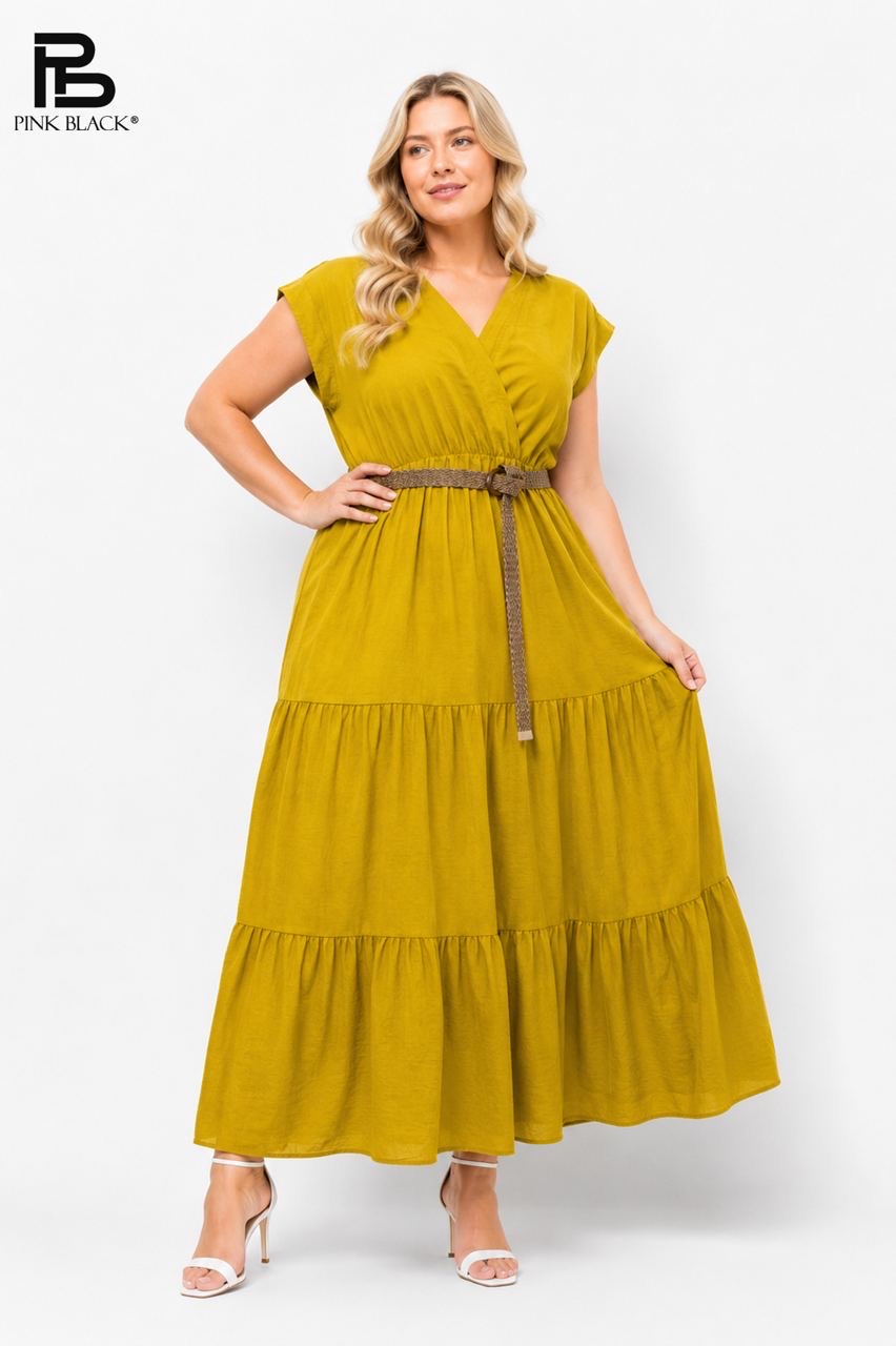 A-line Maxi Dress with V-Neck