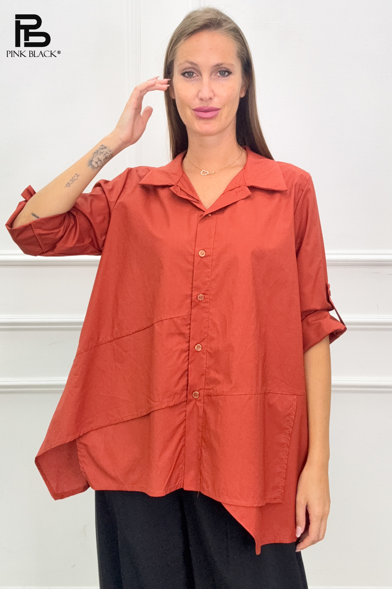 Oversized Shirt with Collar