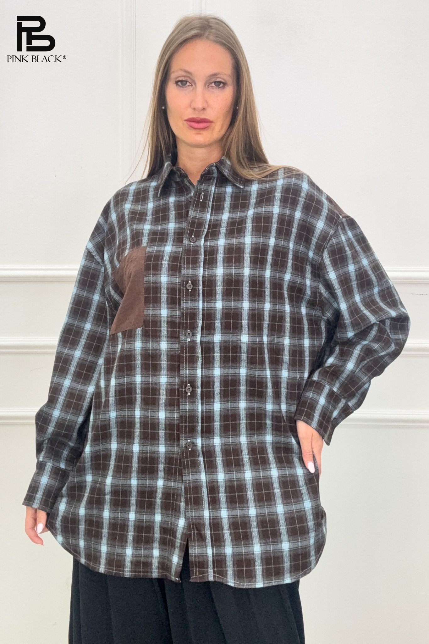 Oversized Longline Checked Shirt