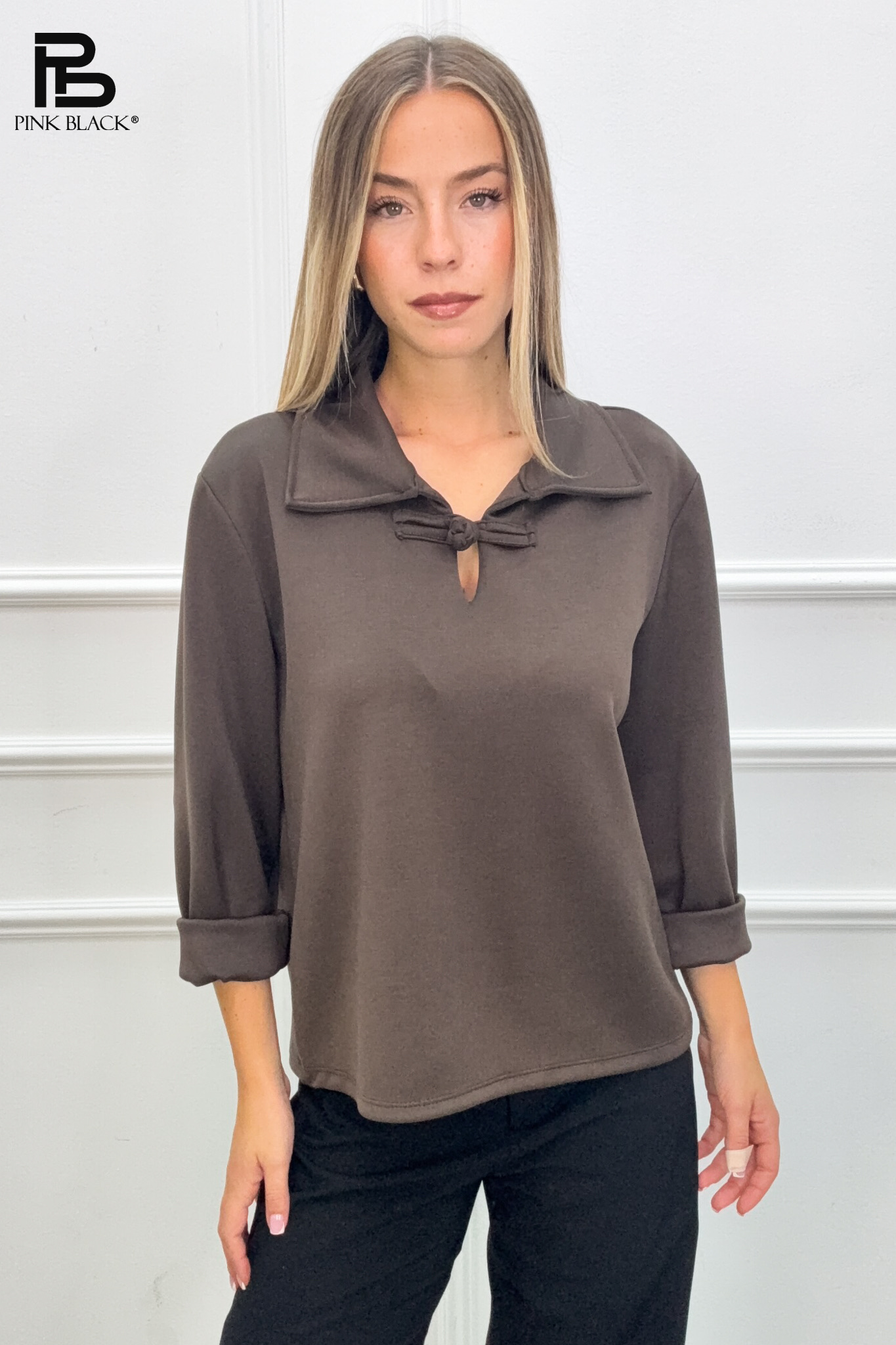 Collared Top with Bow