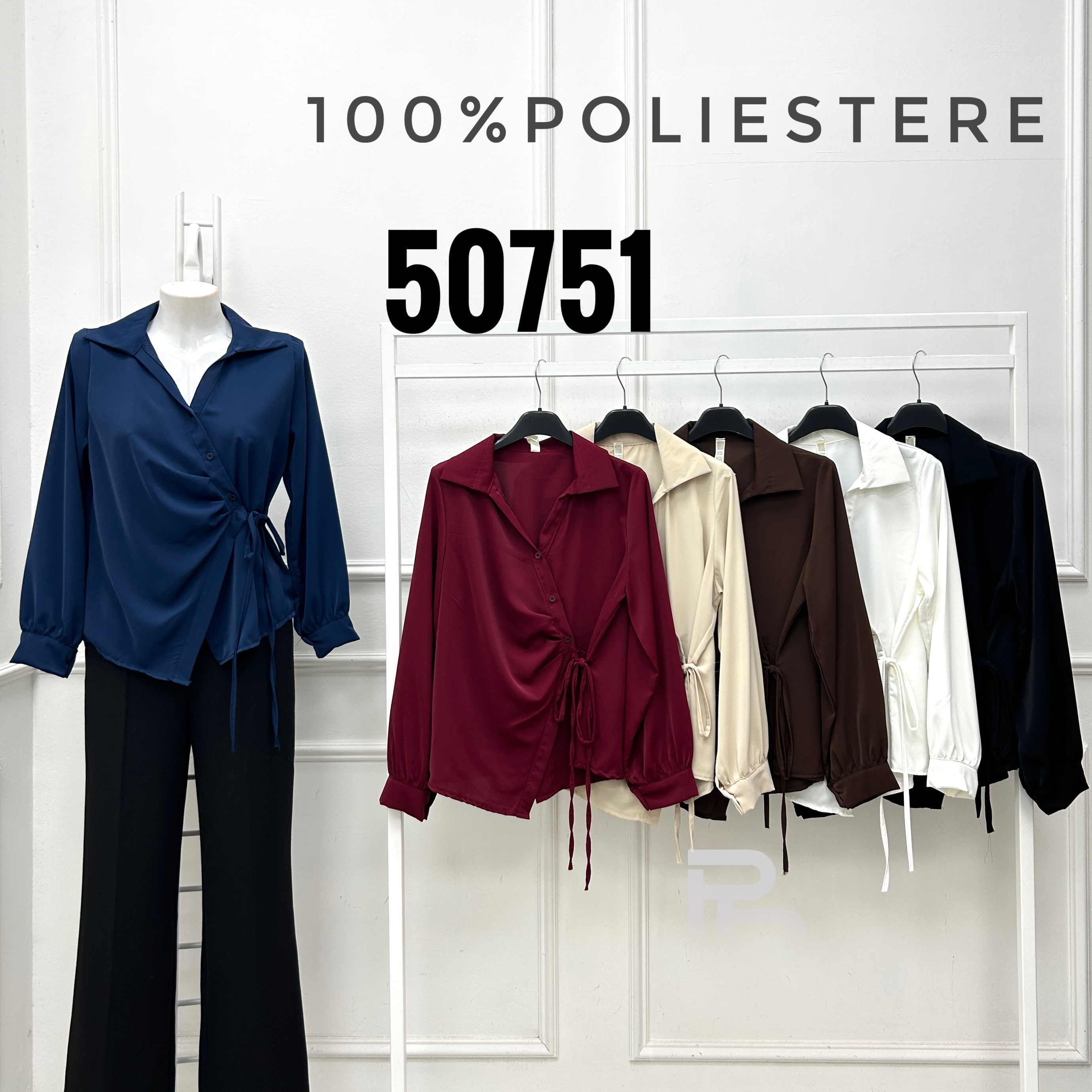 Wrap Shirt with Tie Waist