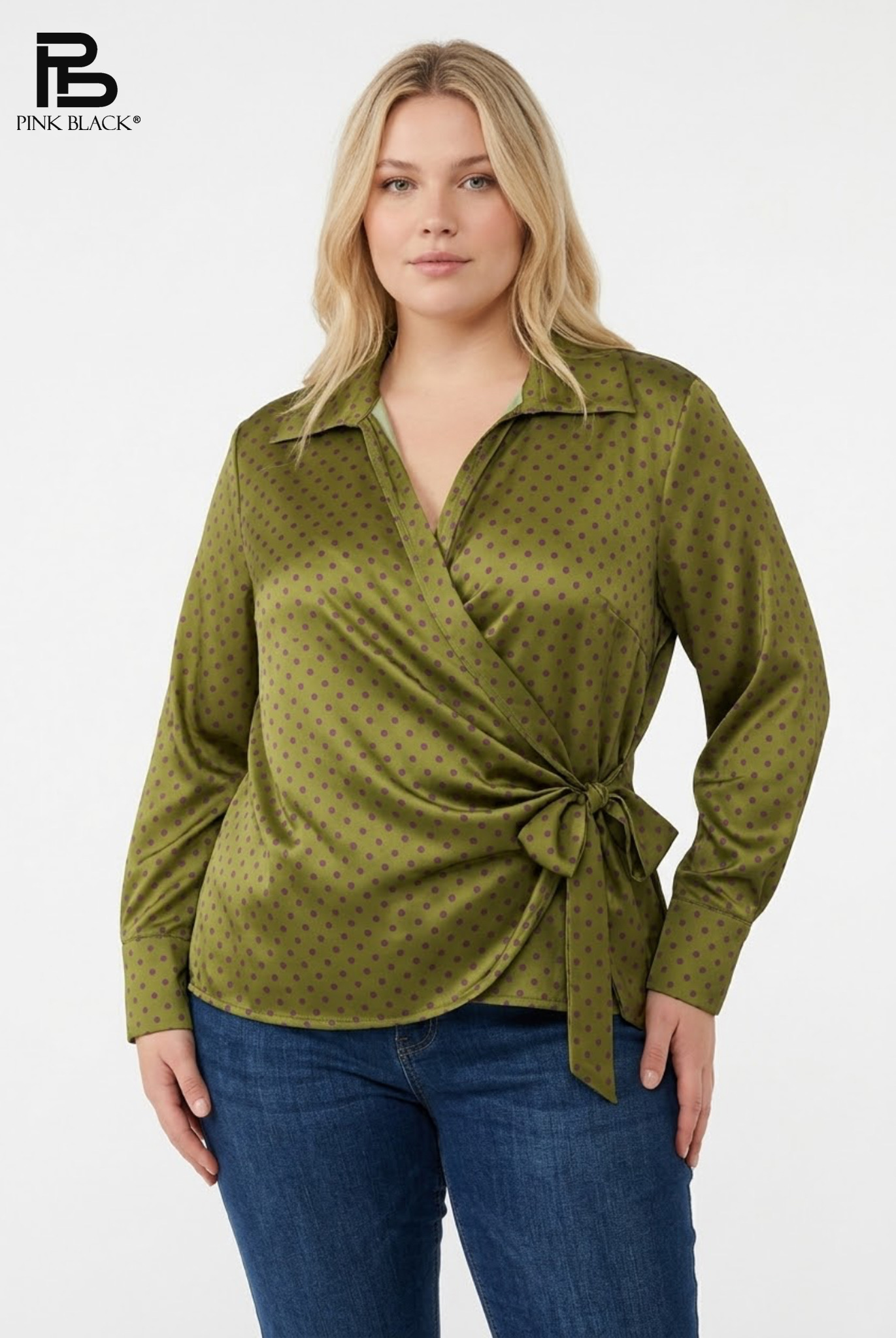 Wrap Blouse with Collar