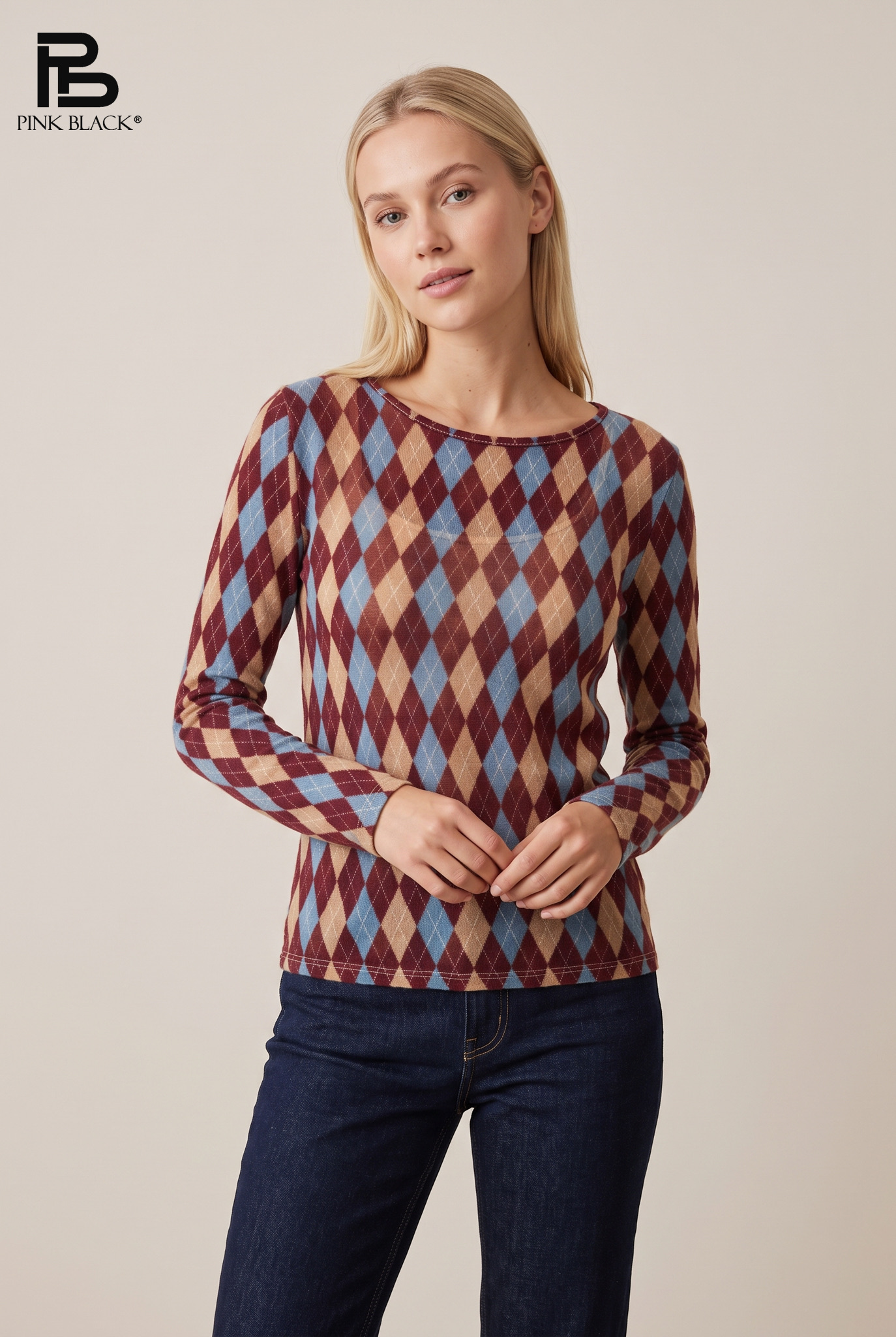 Fitted Check Blouse