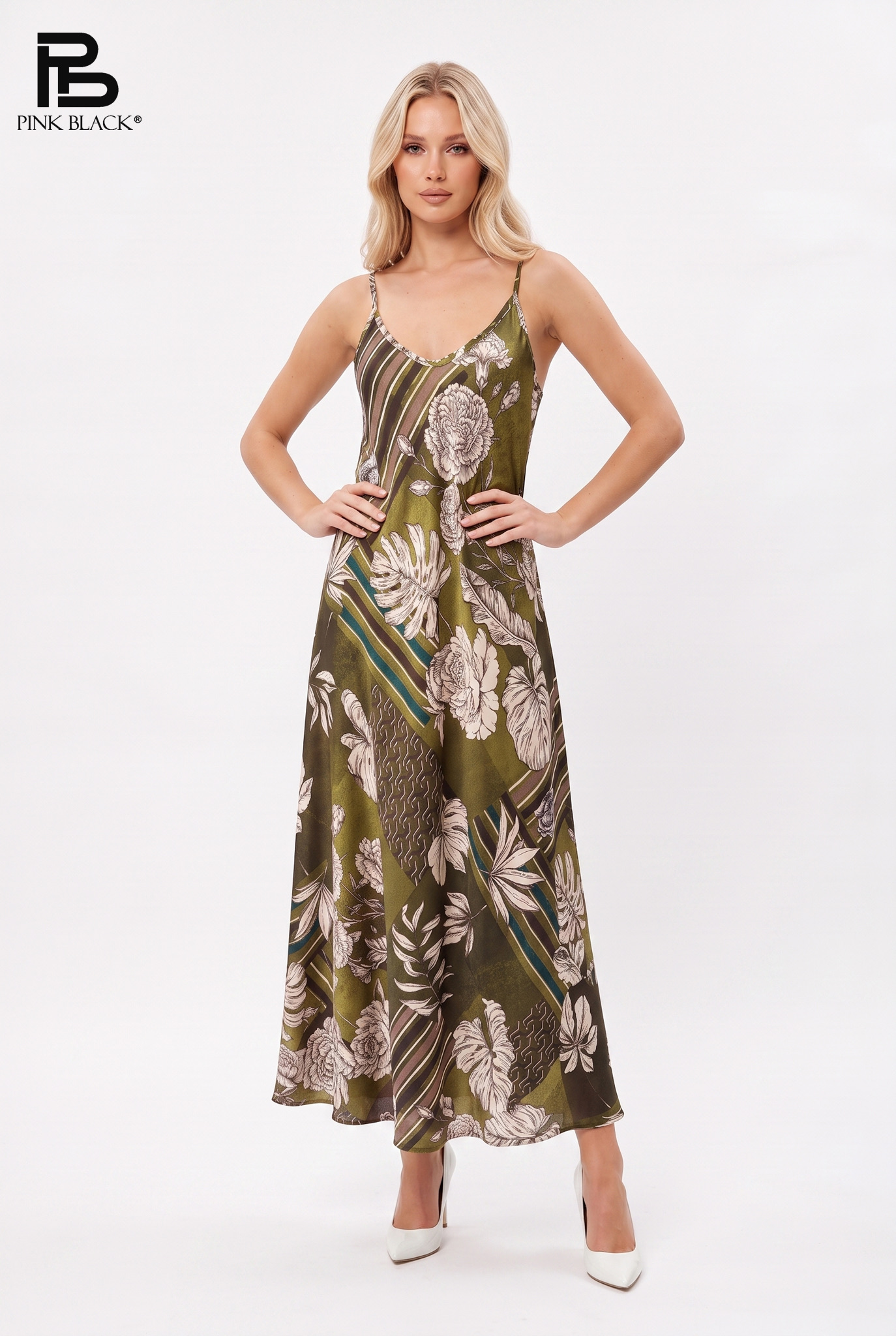 A-line Maxi Dress with V-neck